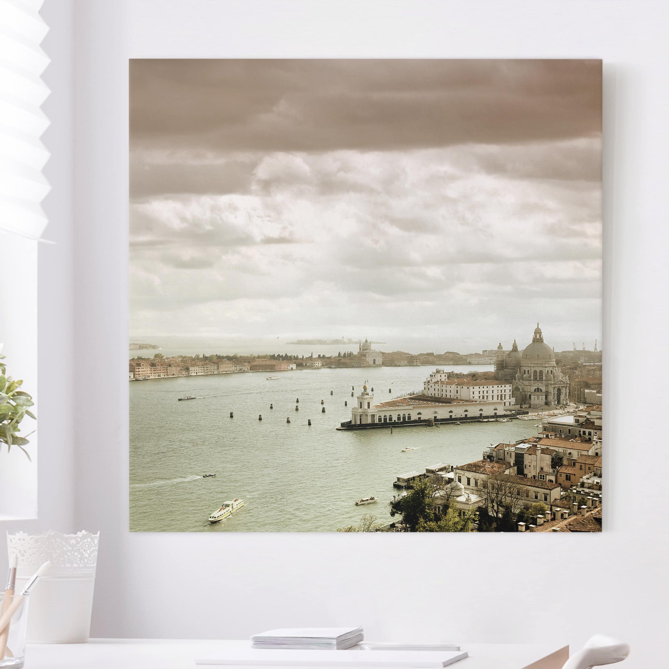 Leinwandbild - Quadrat Lagune von Venedig
