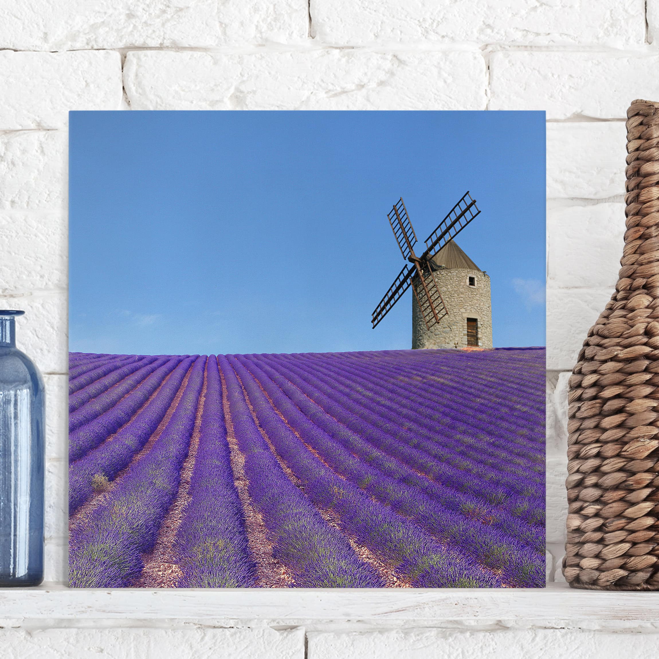 Leinwandbild - Quadrat Lavendelduft in der Provence