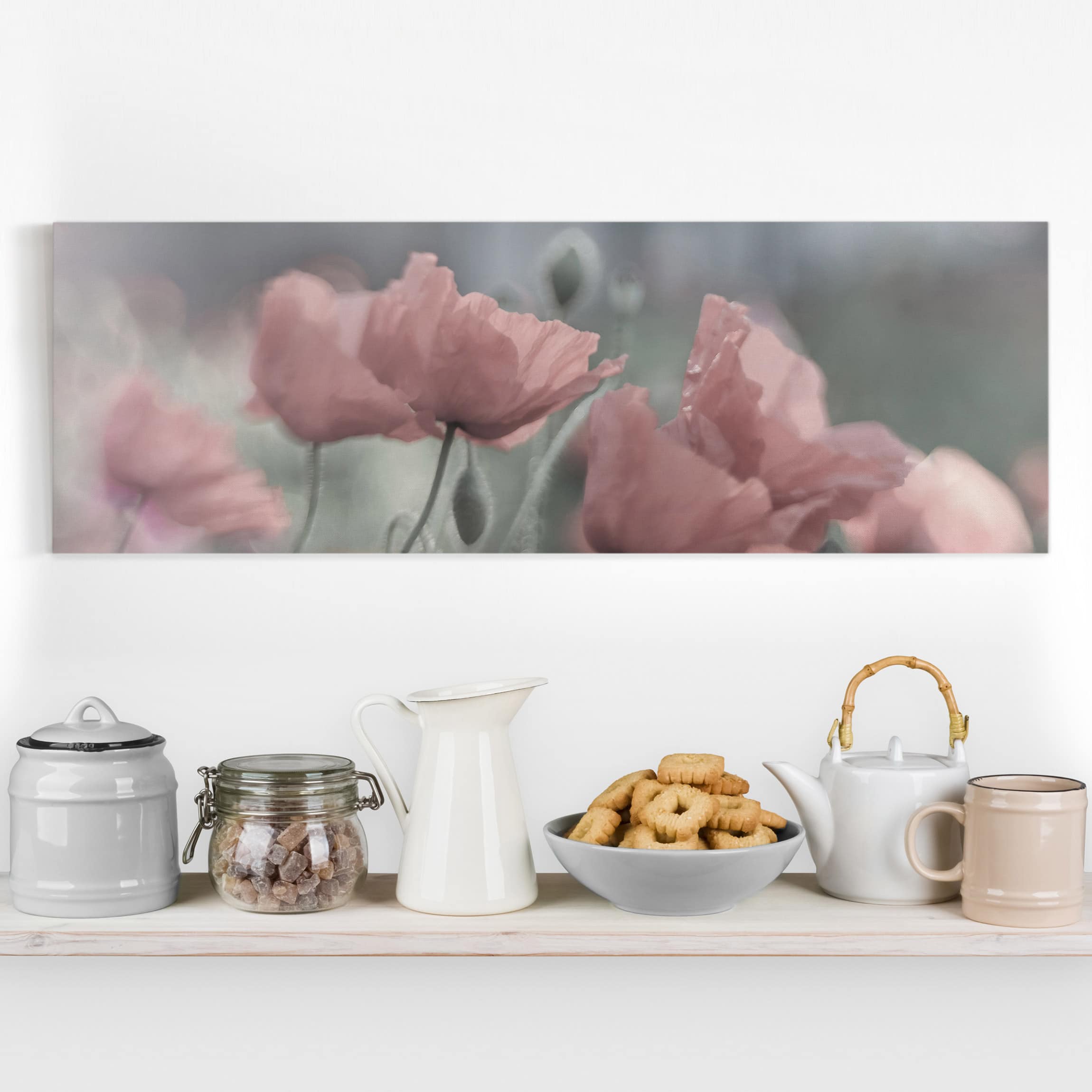 Leinwandbild Blumen Malerische Mohnblumen