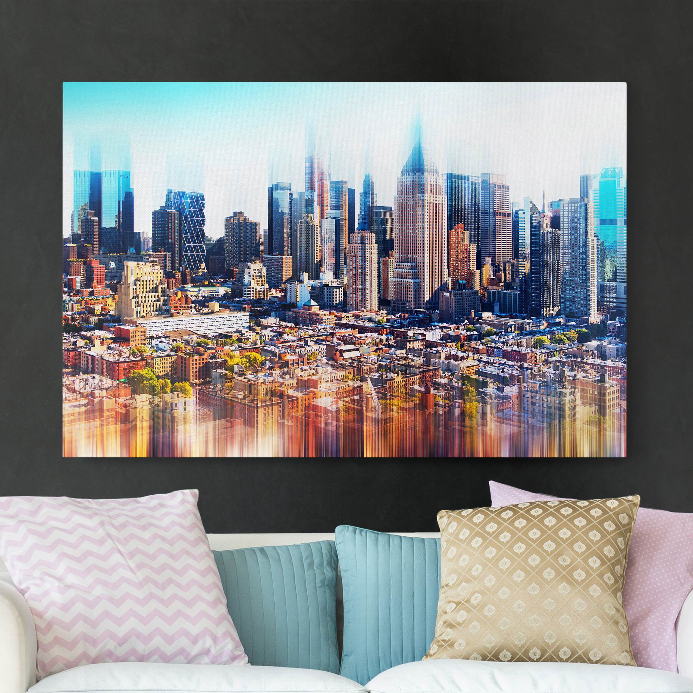 Leinwandbild - Querformat Manhattan Skyline Urban Stretch