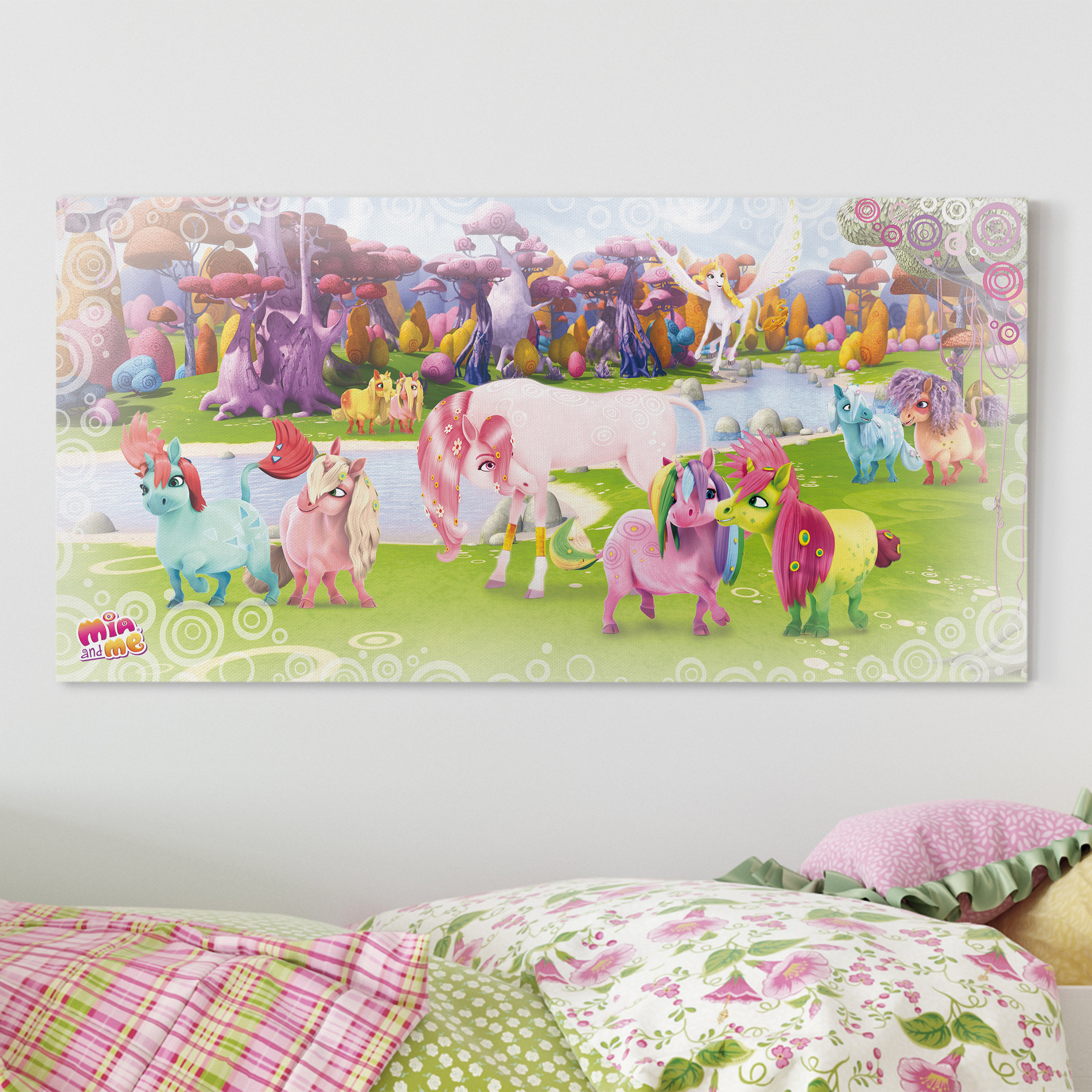 Leinwandbild Kinderzimmer Mia and me - Lyria und Onchao mit den Ponycorns
