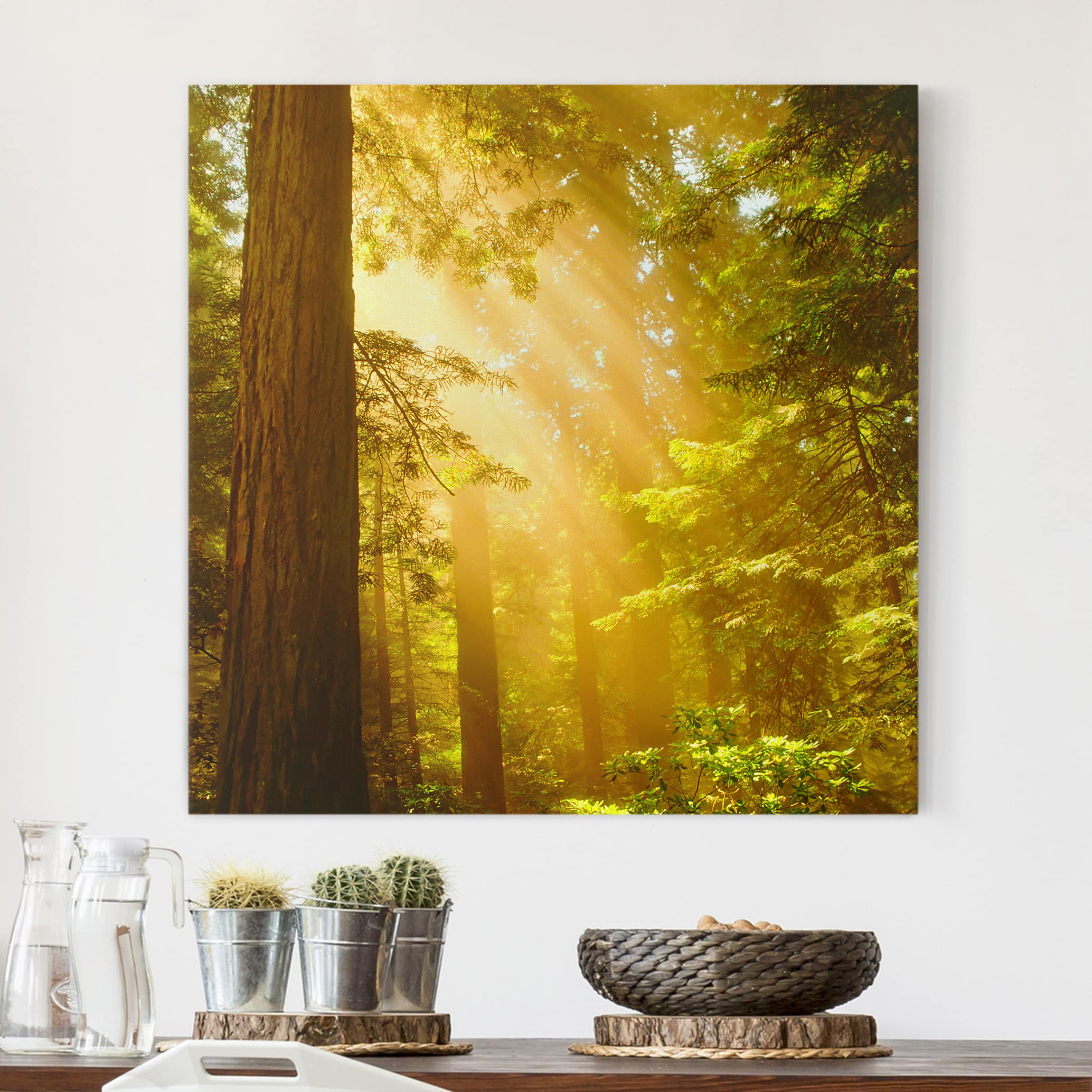 Leinwandbild - Quadrat Morgengold