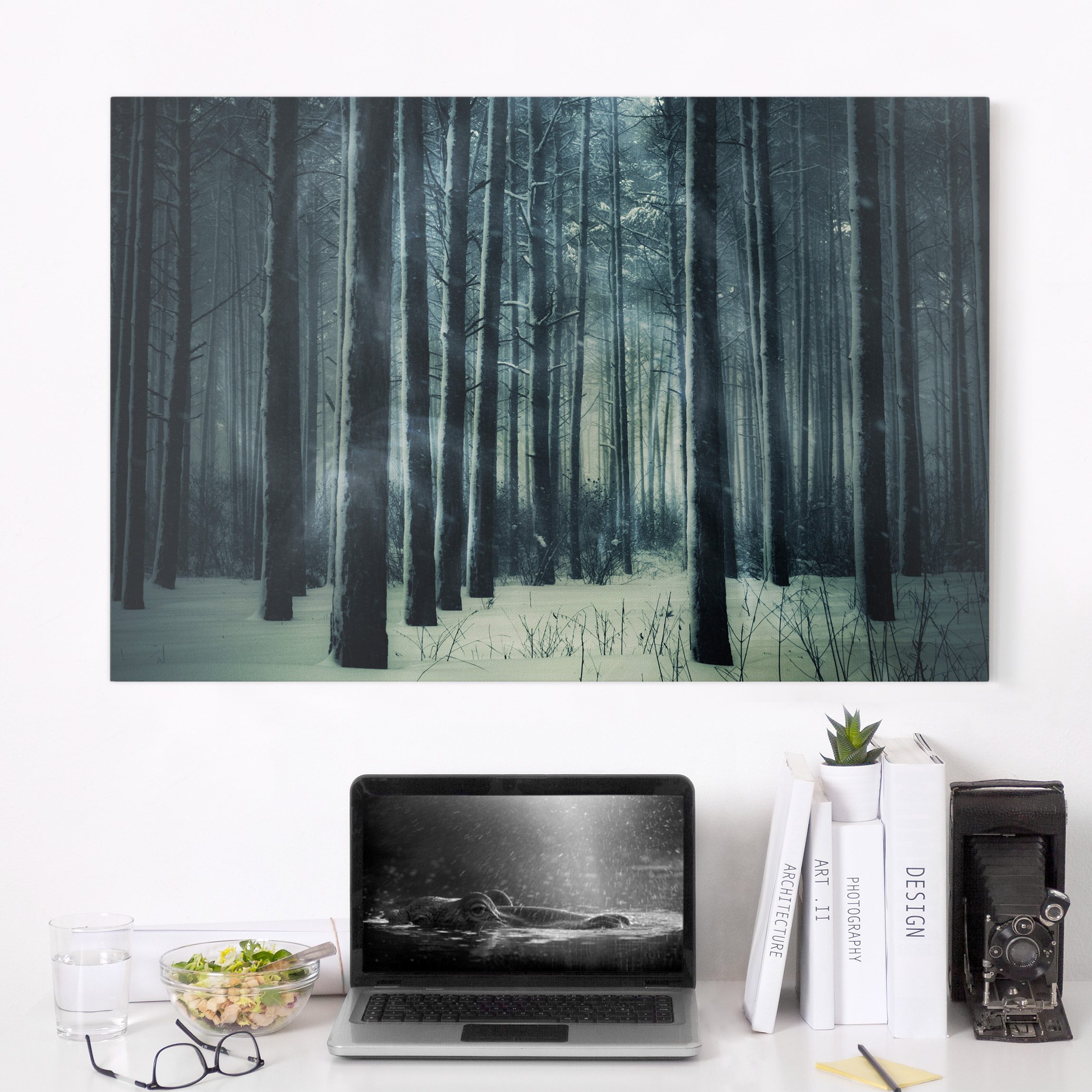 Leinwandbild - Querformat Mystischer Winterwald