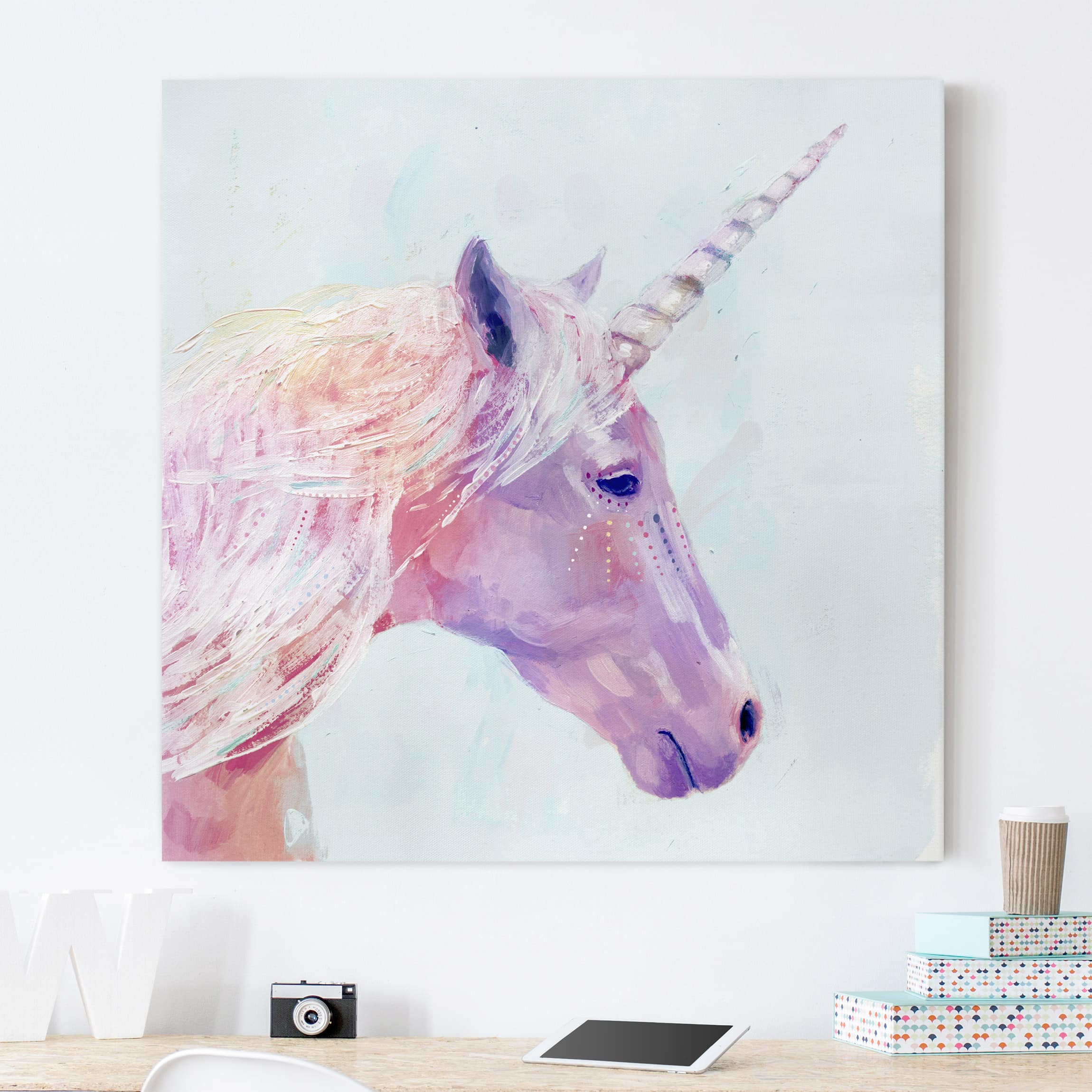 Leinwandbild Tiere Mystisches Einhorn I