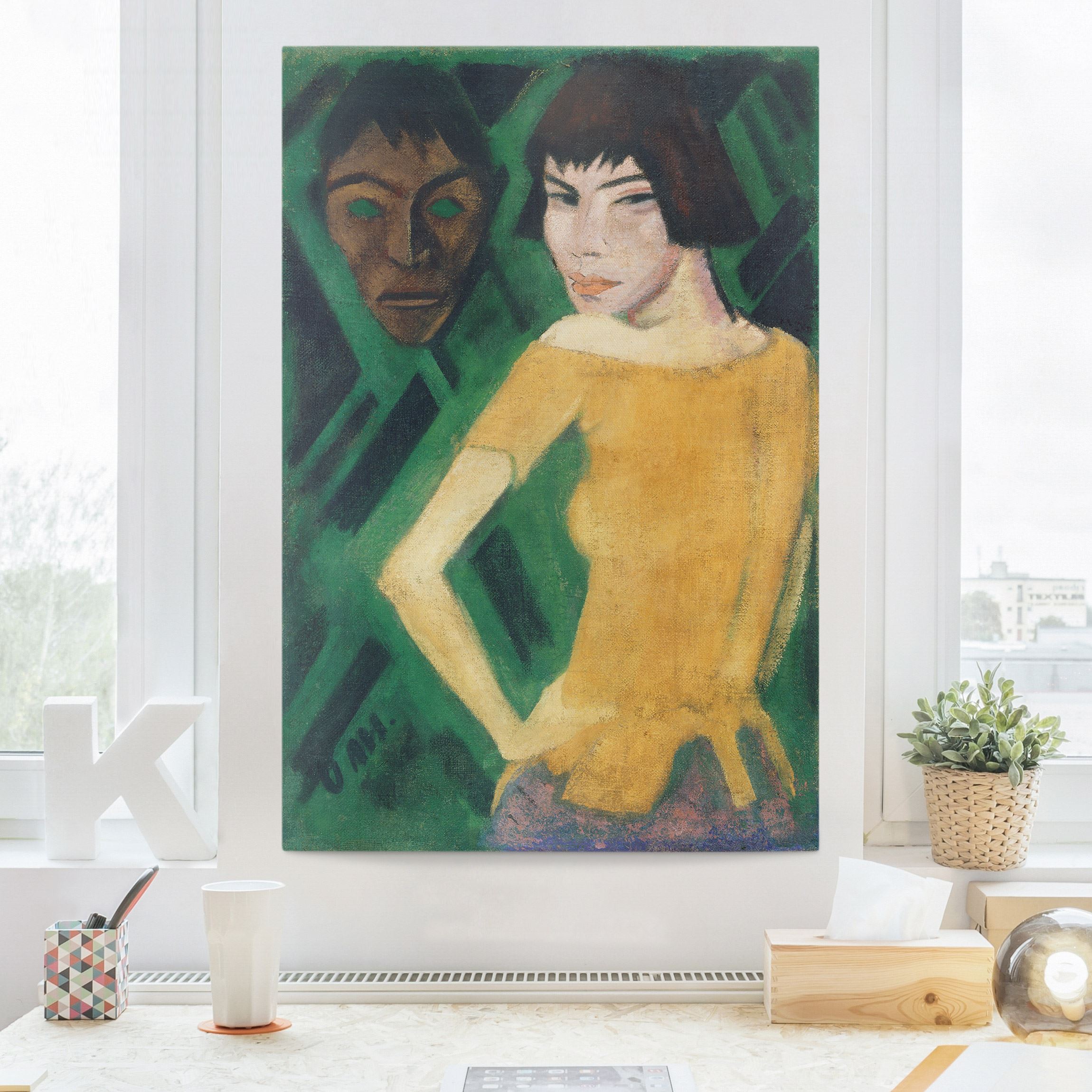 Leinwandbild - Hochformat Otto Mueller - Maschka mit Maske