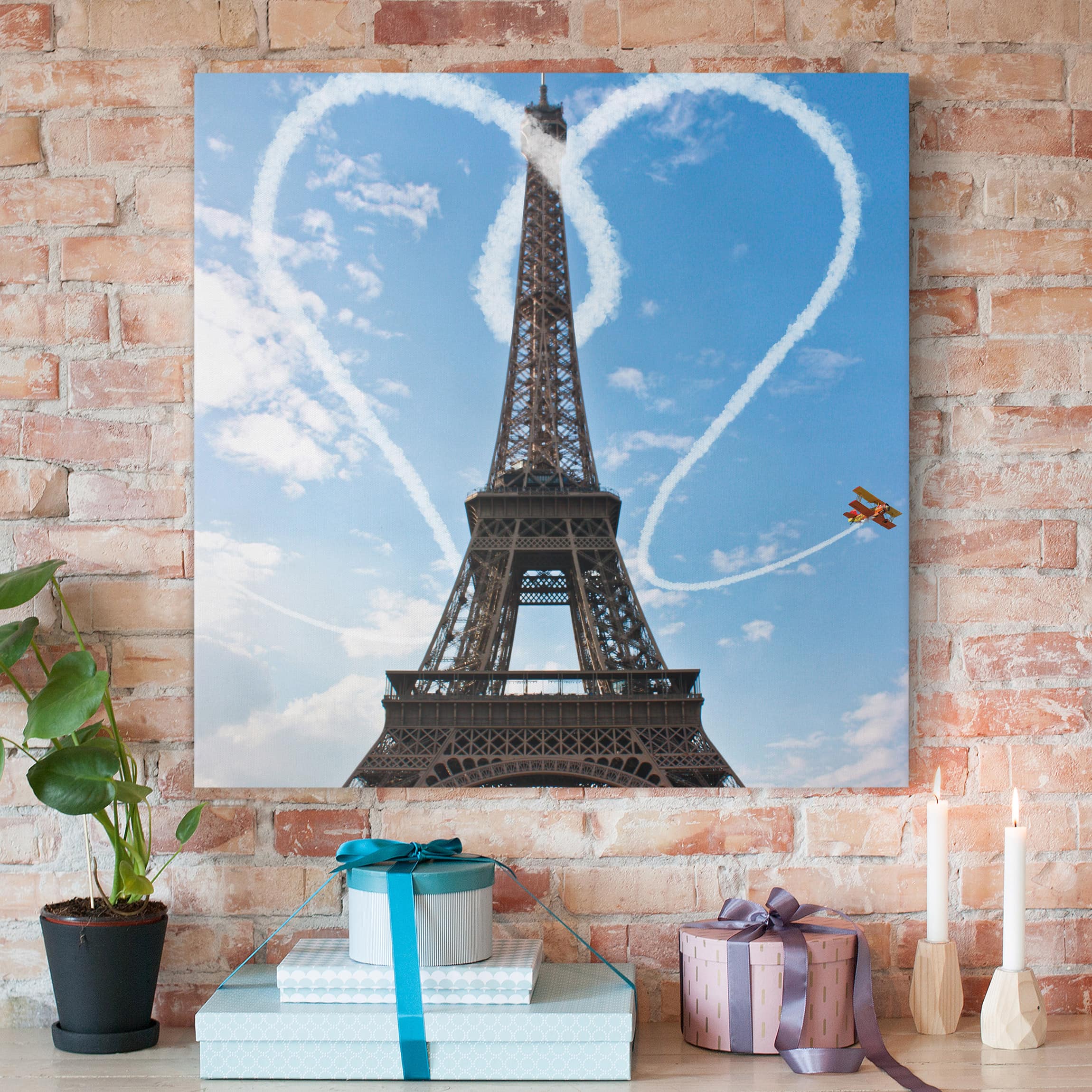 Leinwandbild - Quadrat Paris - City of Love