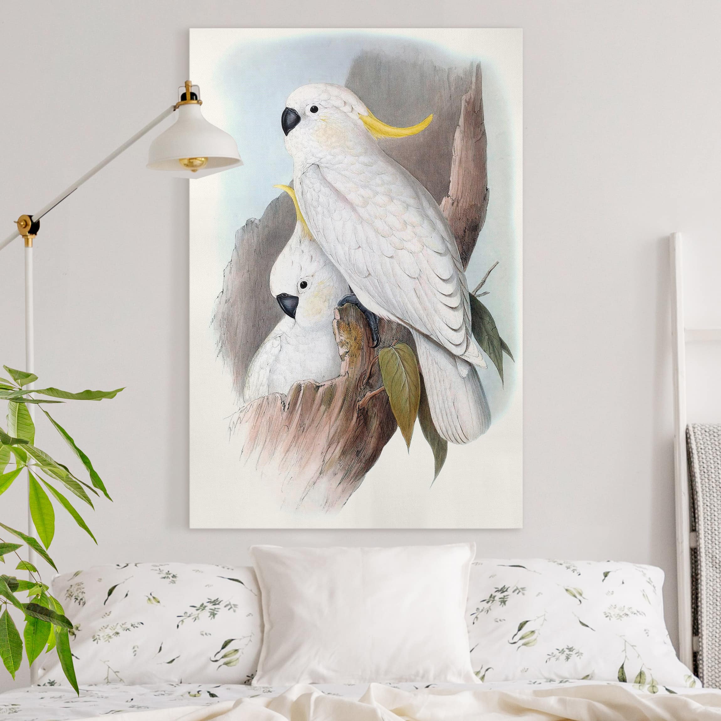Leinwandbild Tiere Pastell Papageien III