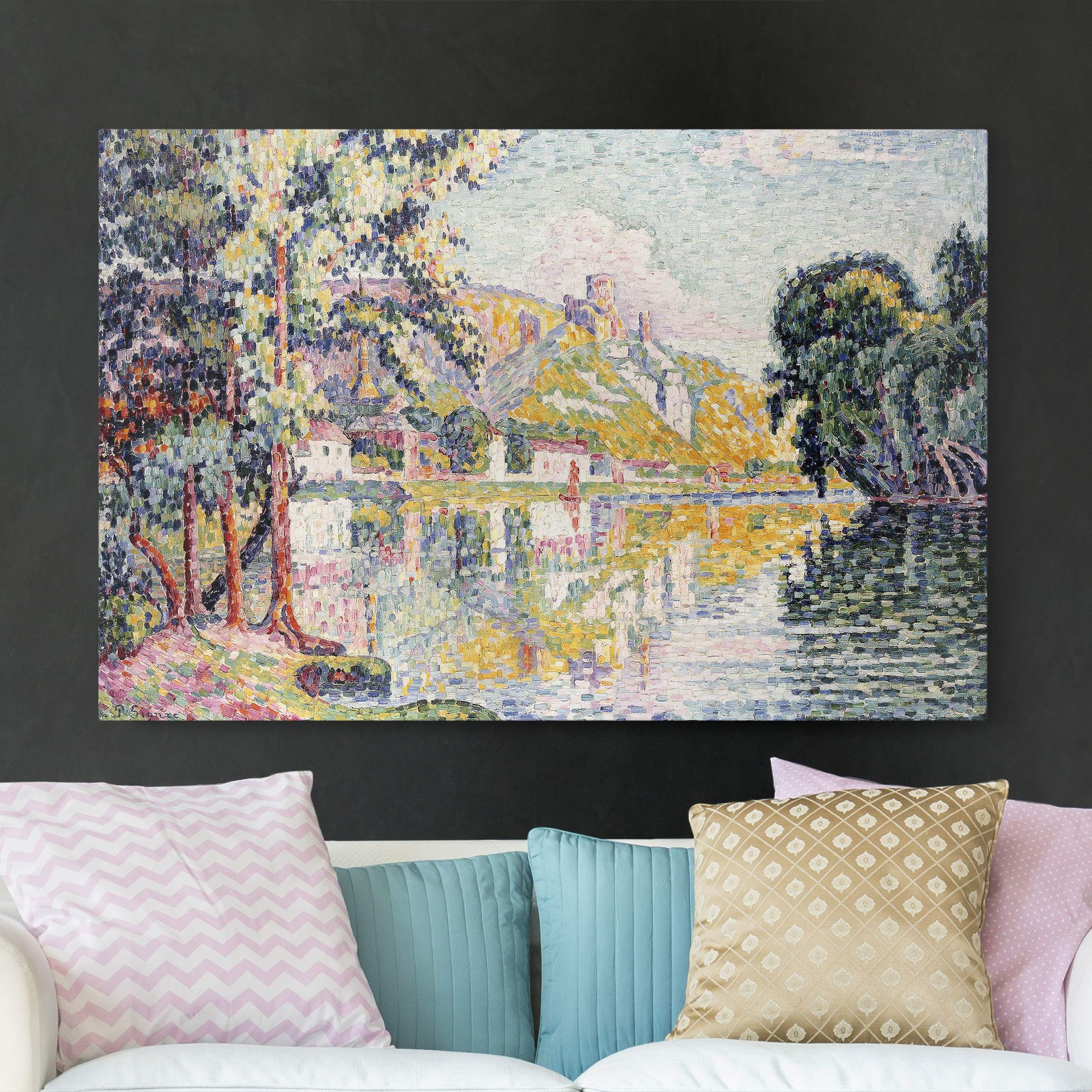 Leinwandbild - Querformat Paul Signac - Les Andelys, Le Château Gaillard