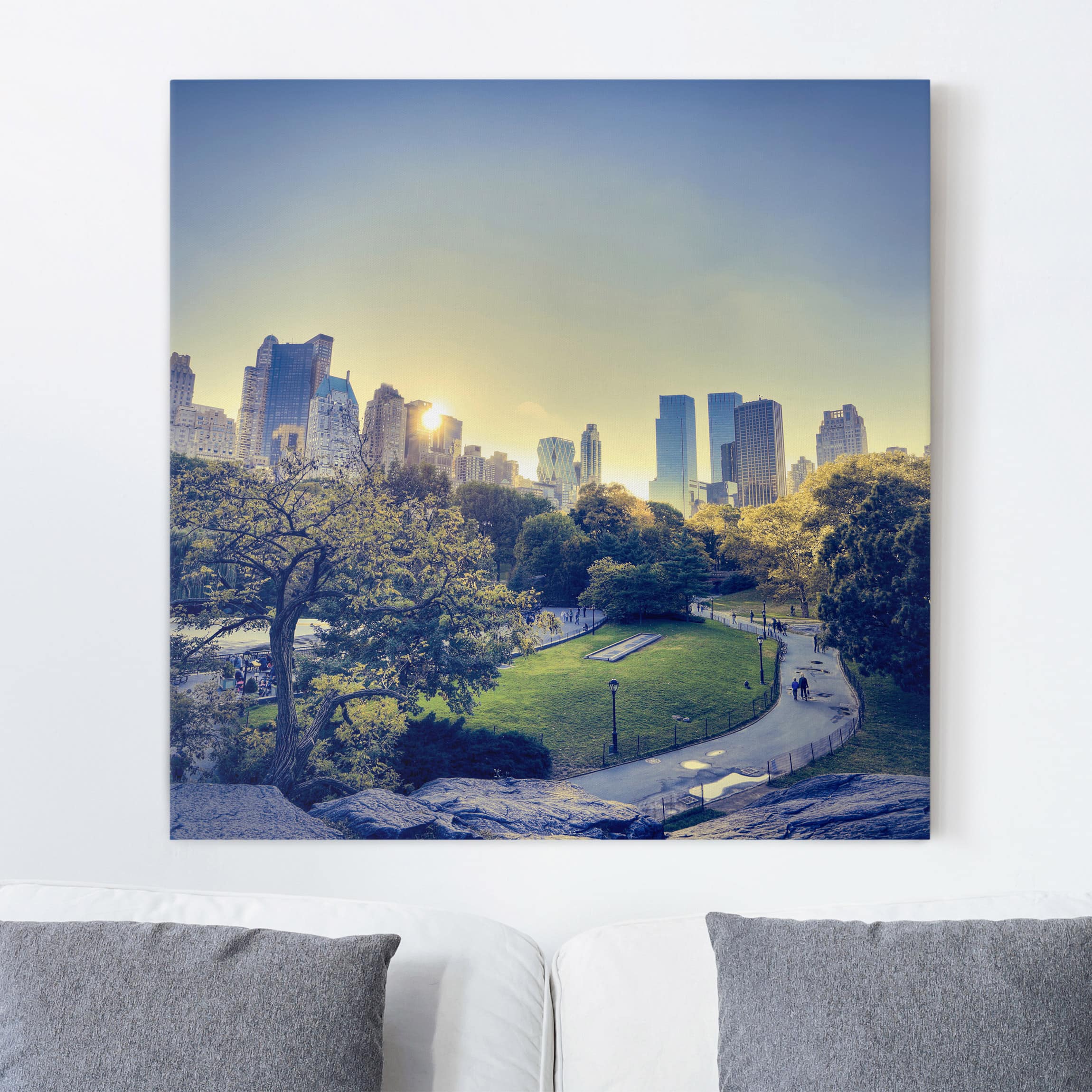 Leinwandbild - Quadrat Peaceful Central Park