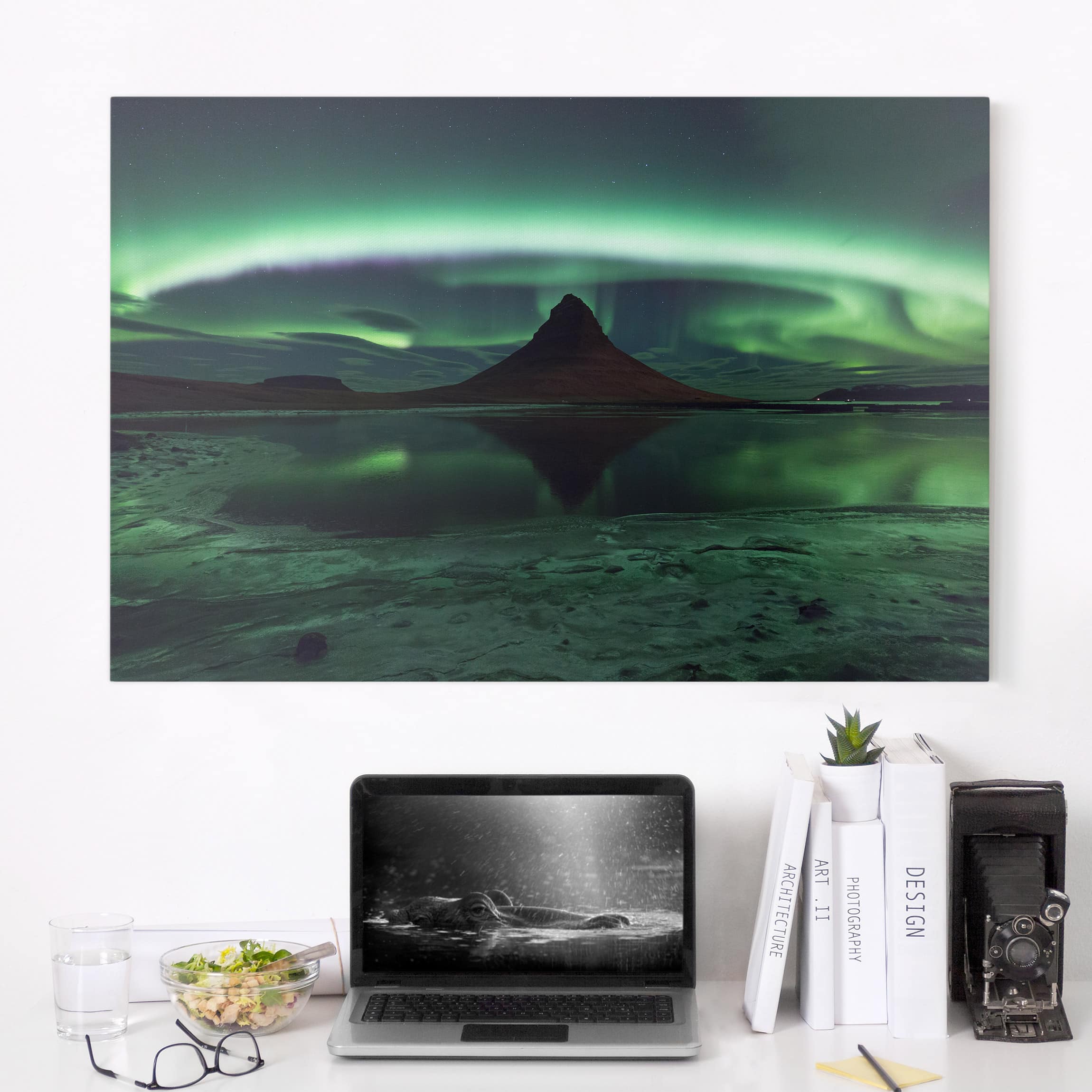 Leinwandbild - Querformat Polarlicht in Island