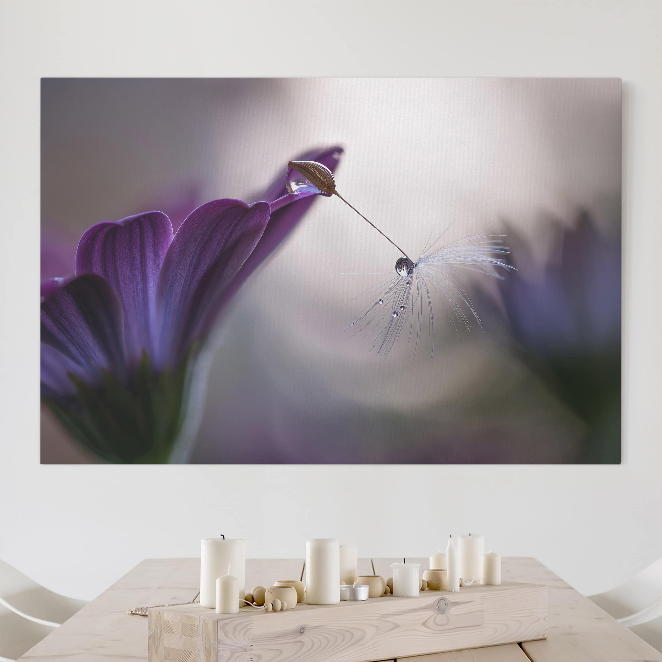 Leinwandbild Blumen Purple Rain