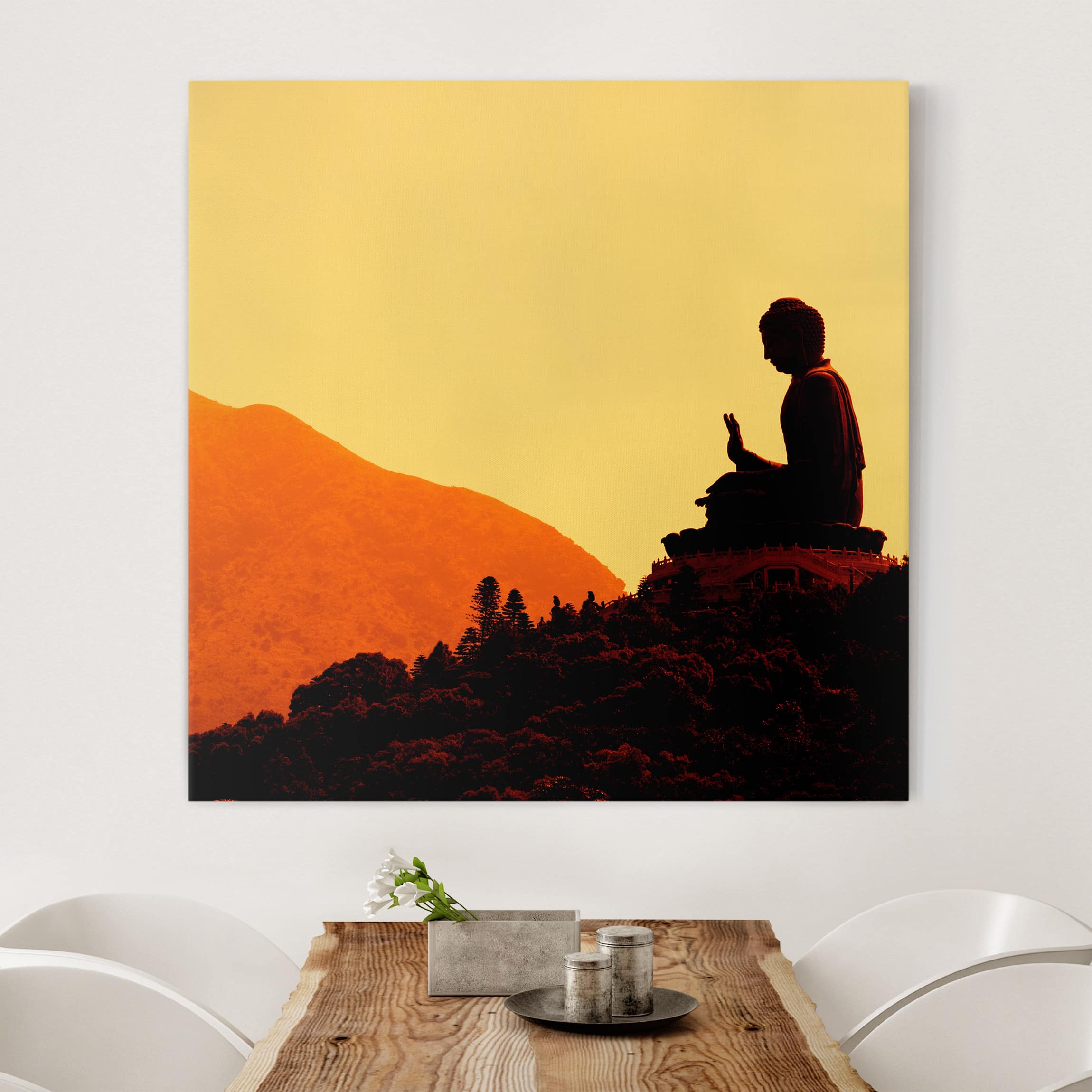 Leinwandbild - Quadrat Resting Buddha