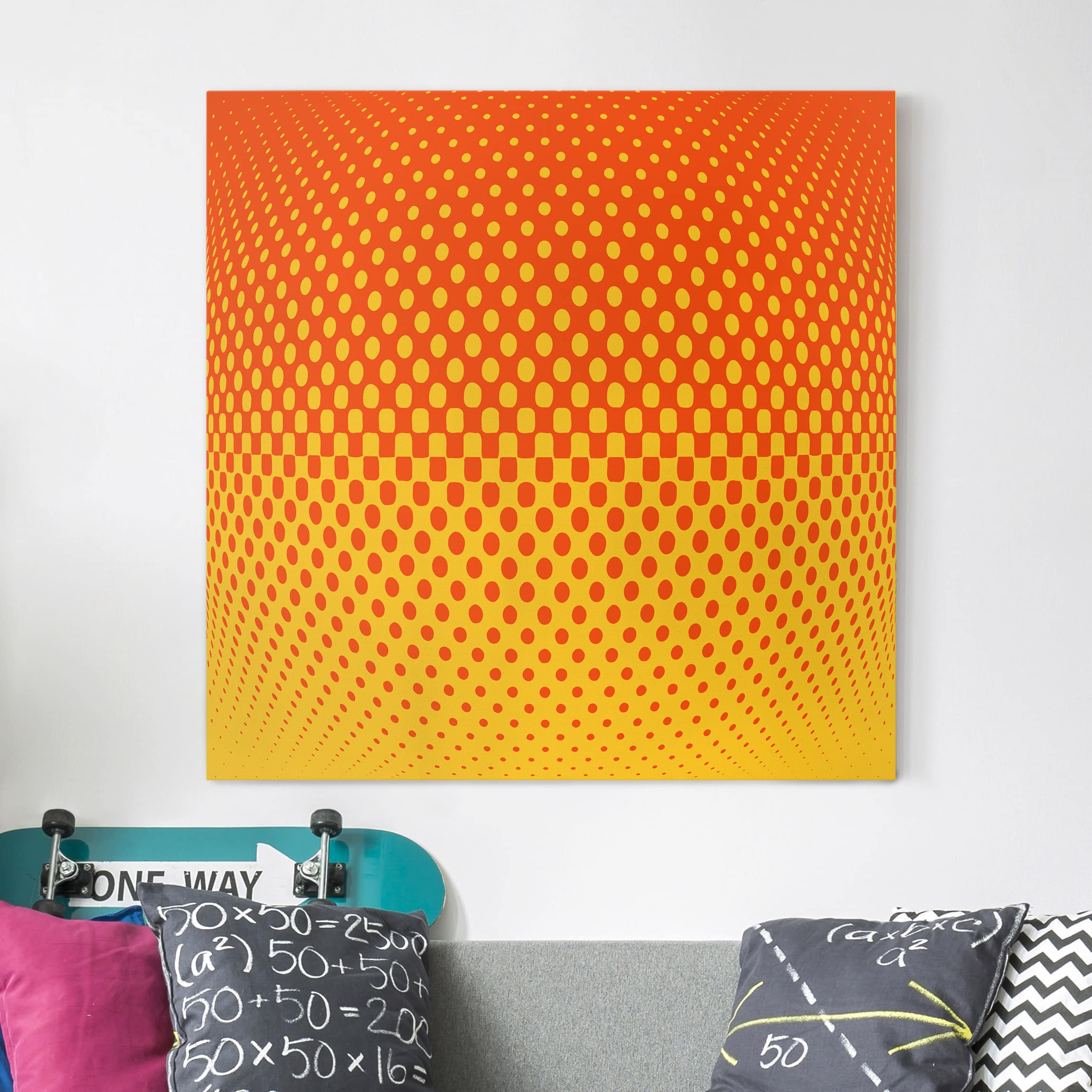 Leinwandbild - Quadrat Retro Disco Kugel