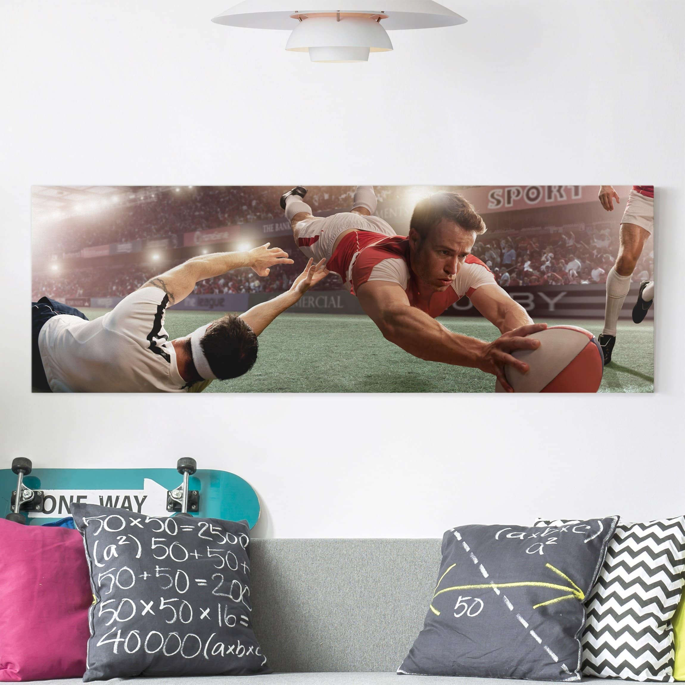 Leinwandbild Kinderzimmer Rugby Action