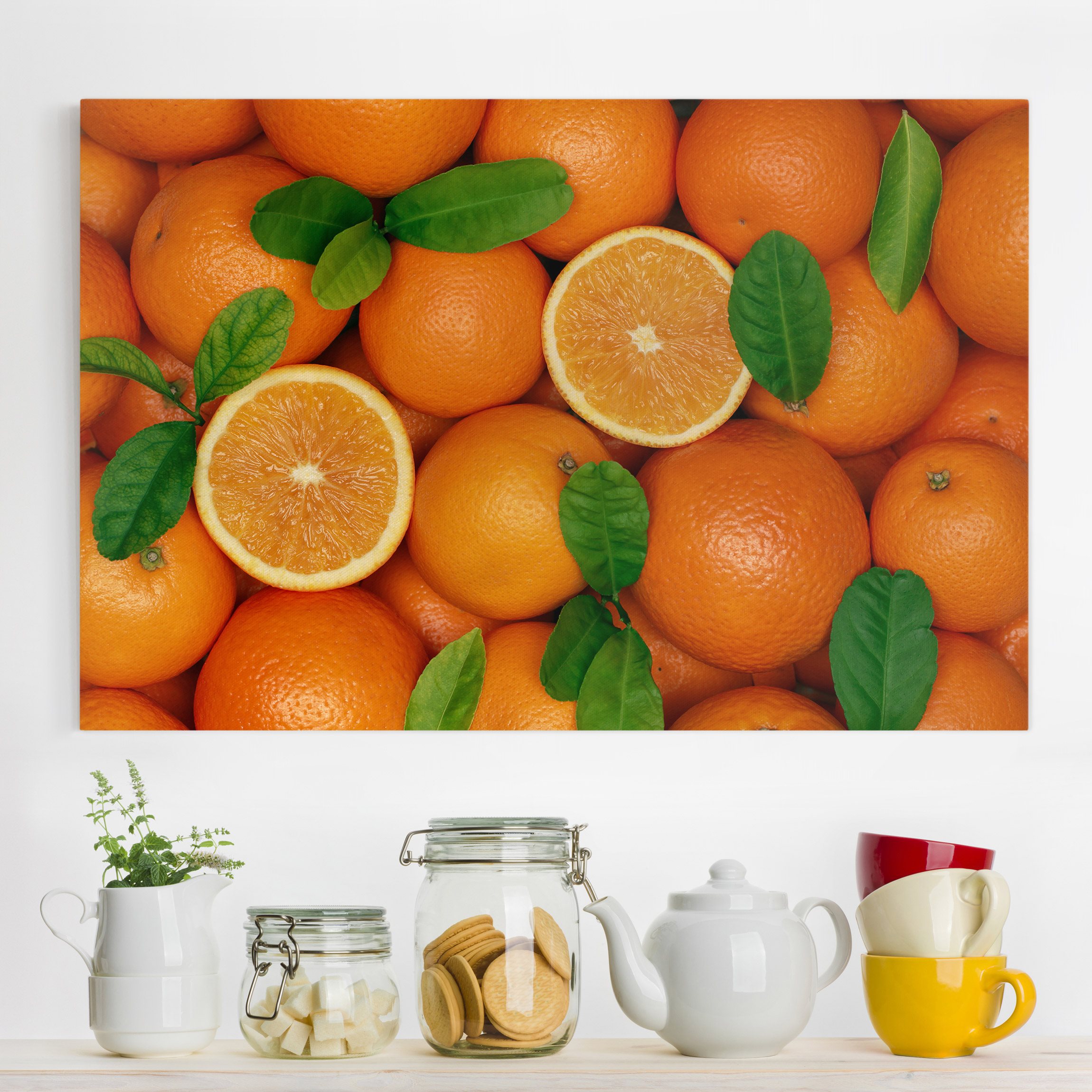 Leinwandbild - Querformat Saftige Orangen