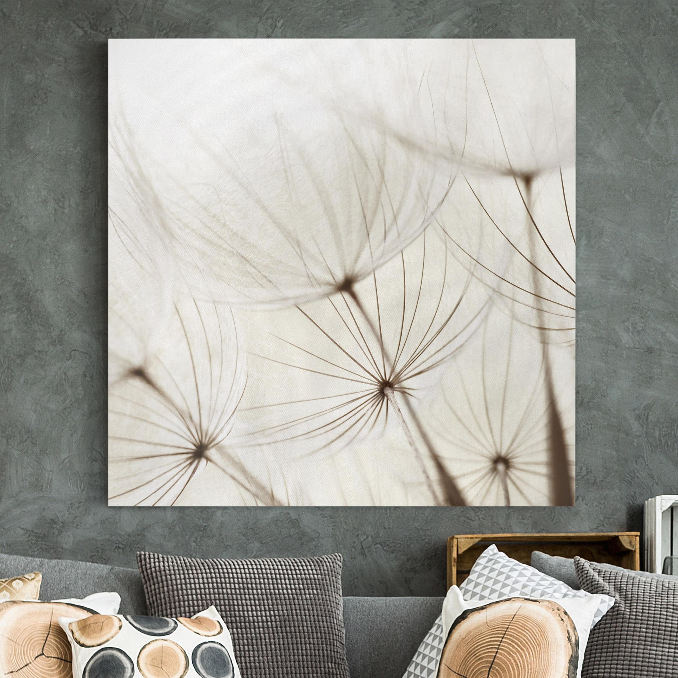Leinwandbild Blumen Sanfte Gräser