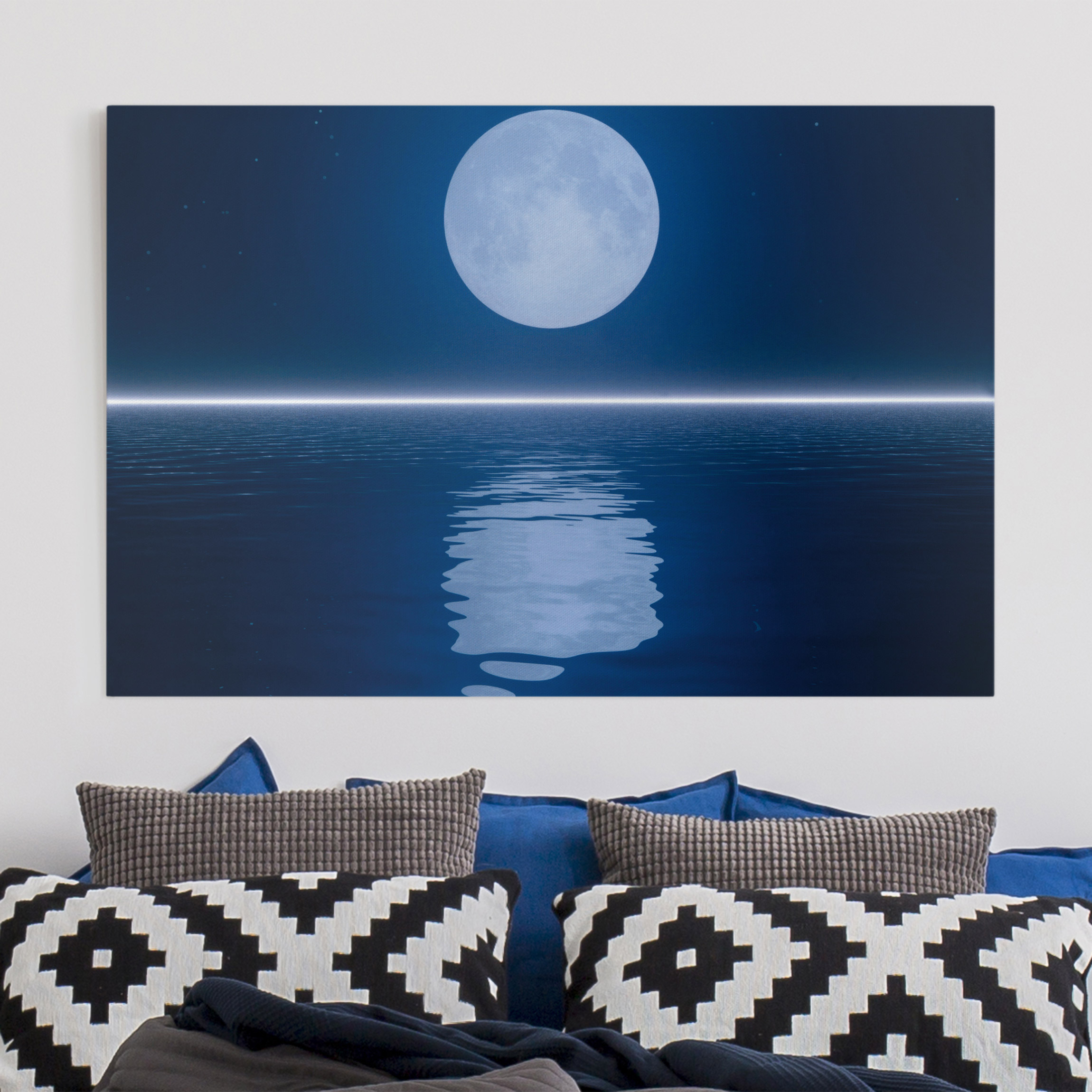 Leinwandbild - Querformat Silver Moon Rise