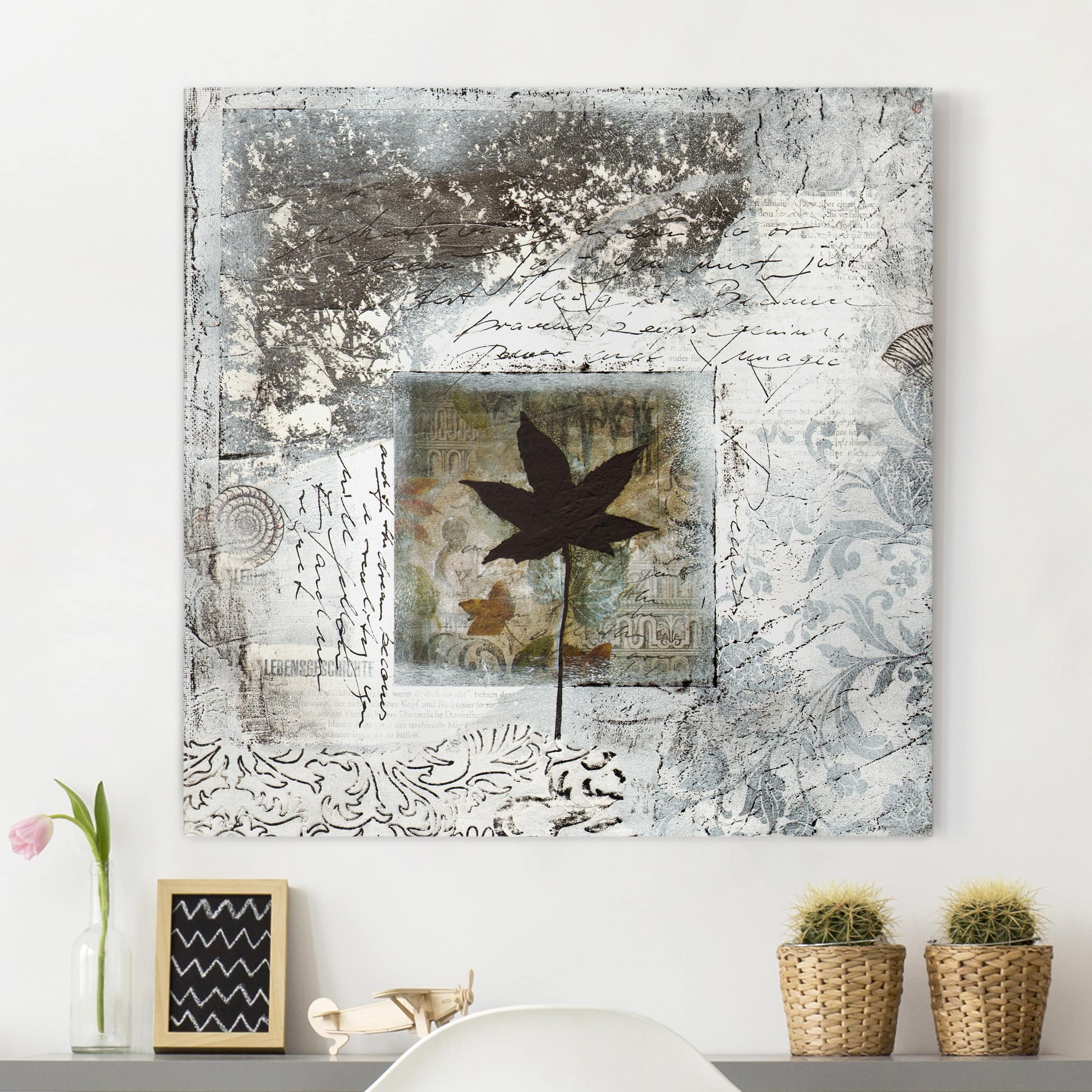 Leinwandbild - Quadrat Silvery Memories