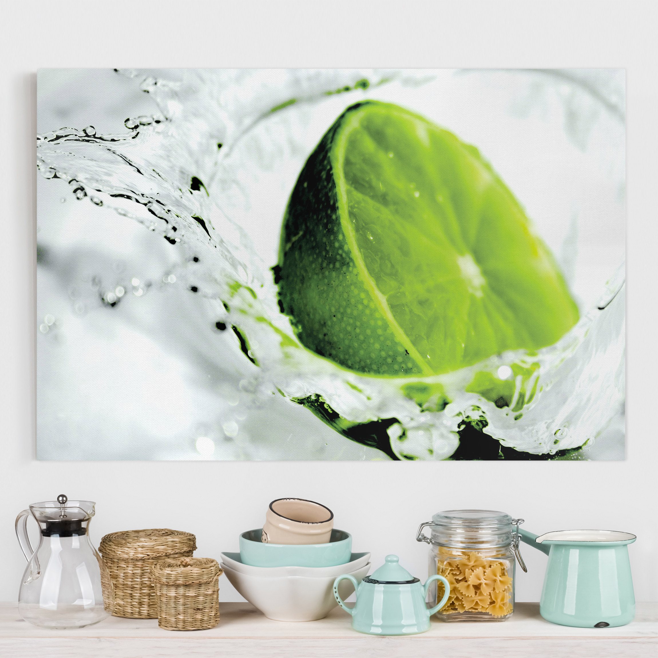 Leinwandbild Küche Splash Lime