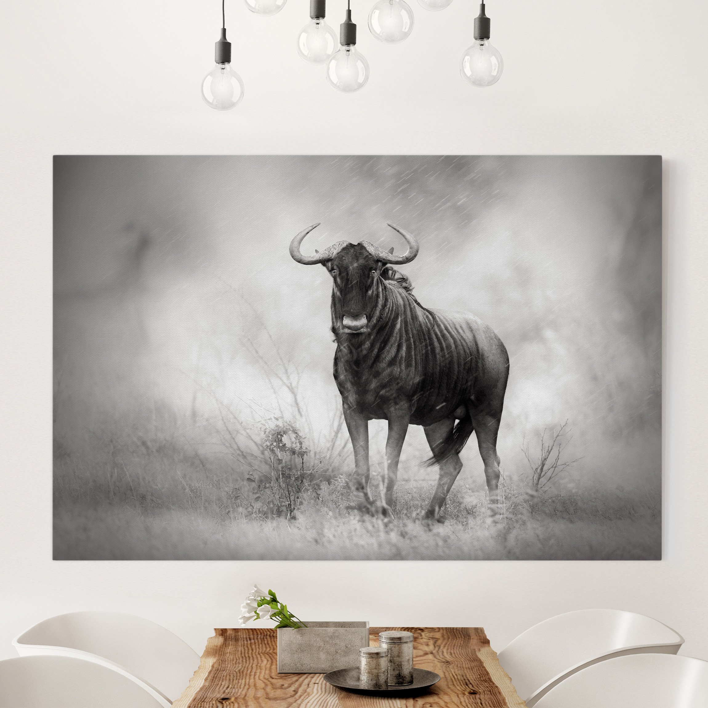 Leinwandbild - Querformat Staring Wildebeest