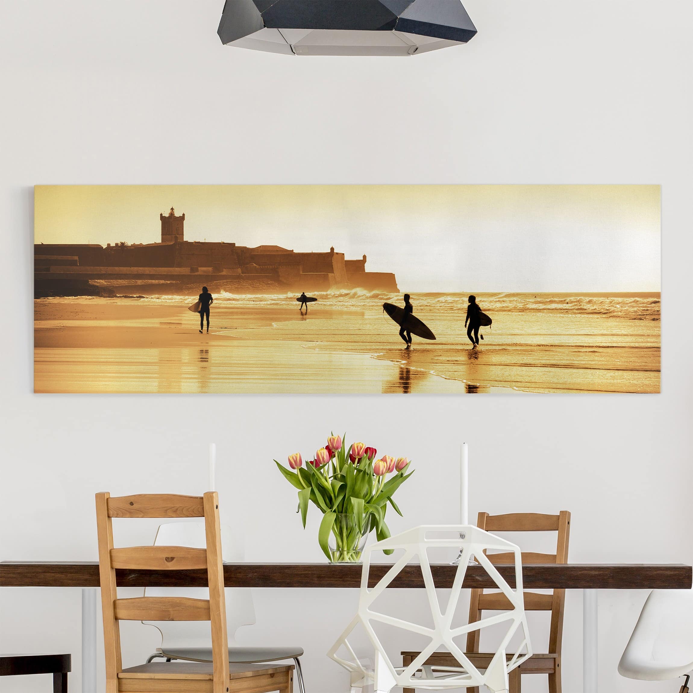 Leinwandbild - Panorama Surfer Beach