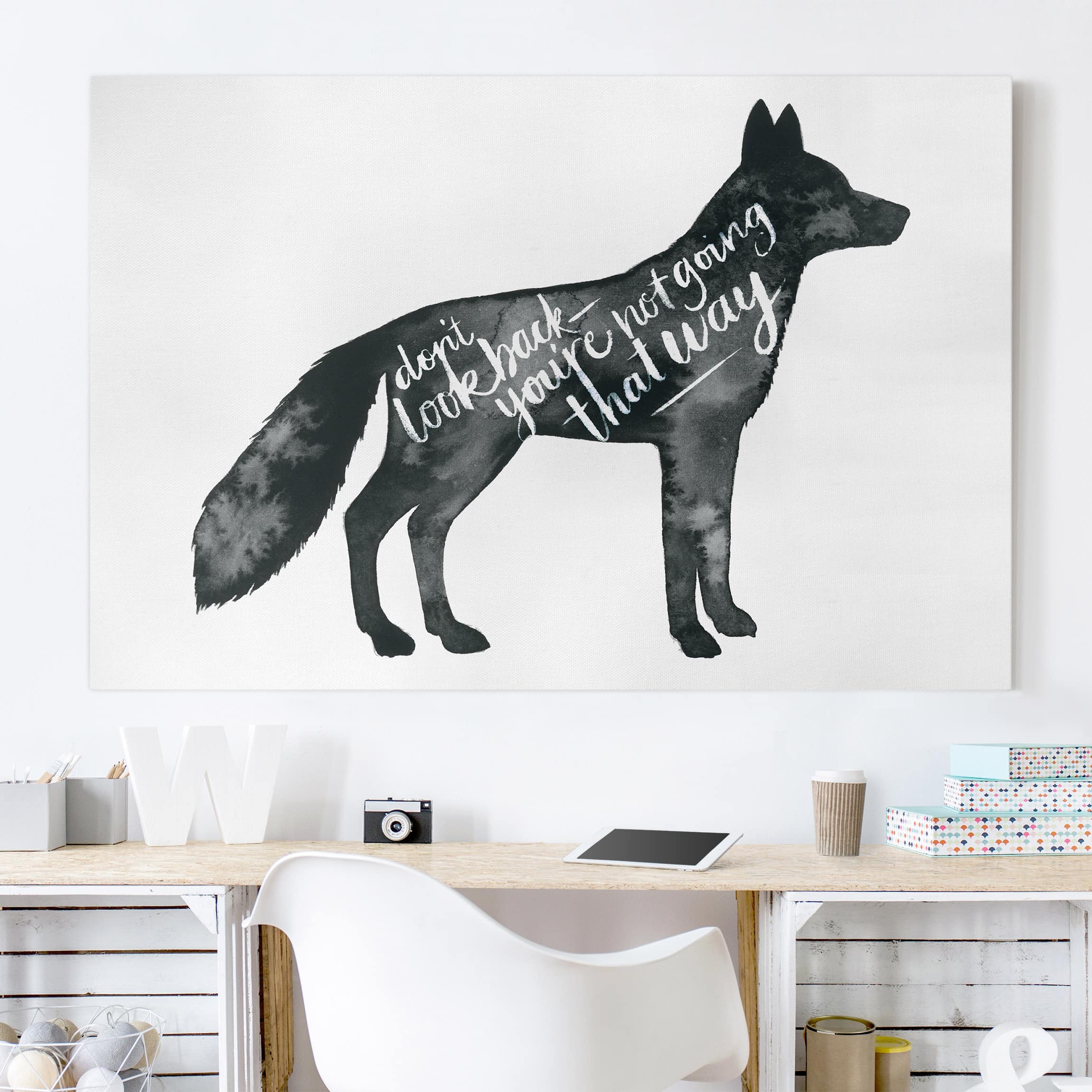 Leinwandbild - Querformat Tiere mit Weisheit - Fuchs