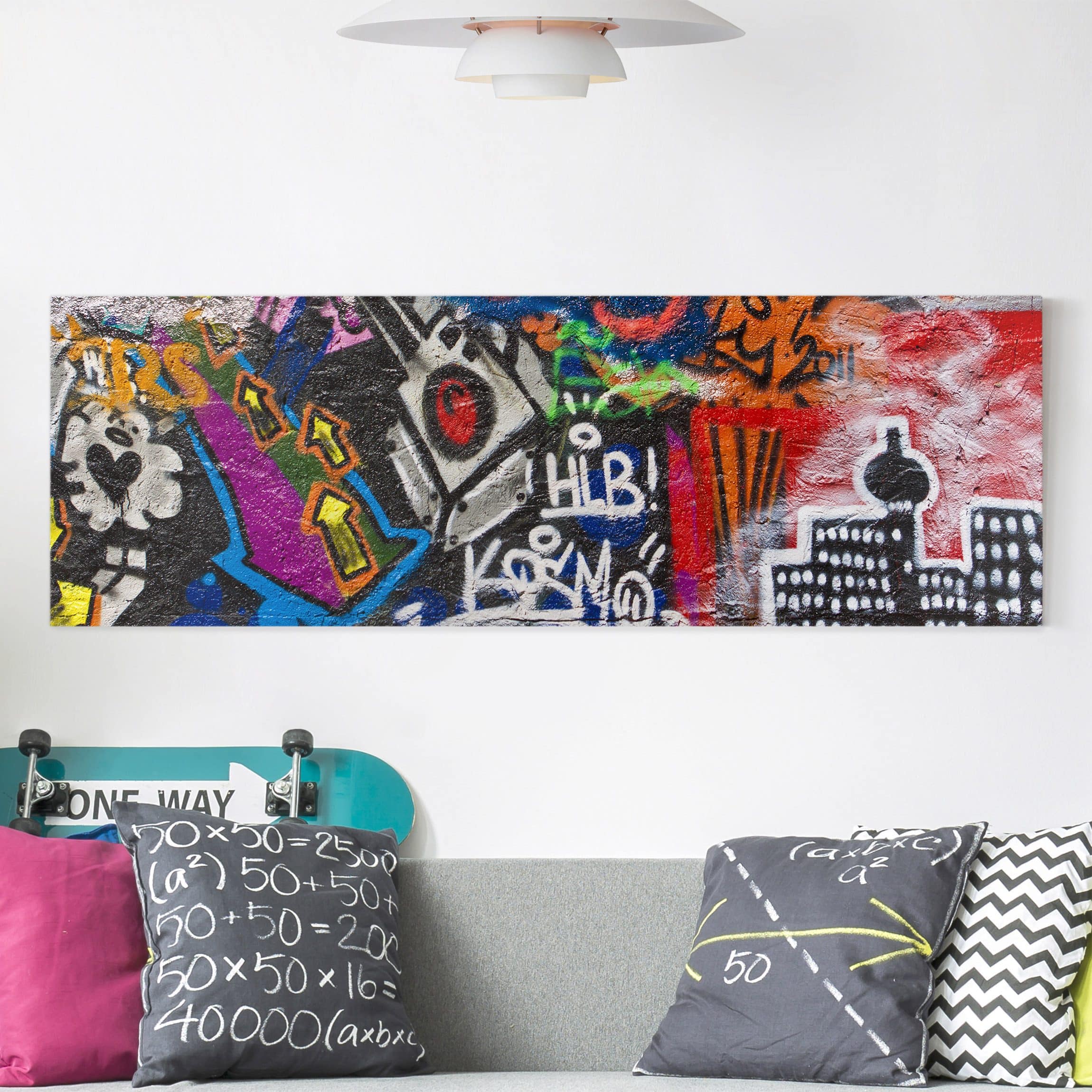 Leinwandbild - Panorama Urban Graffiti