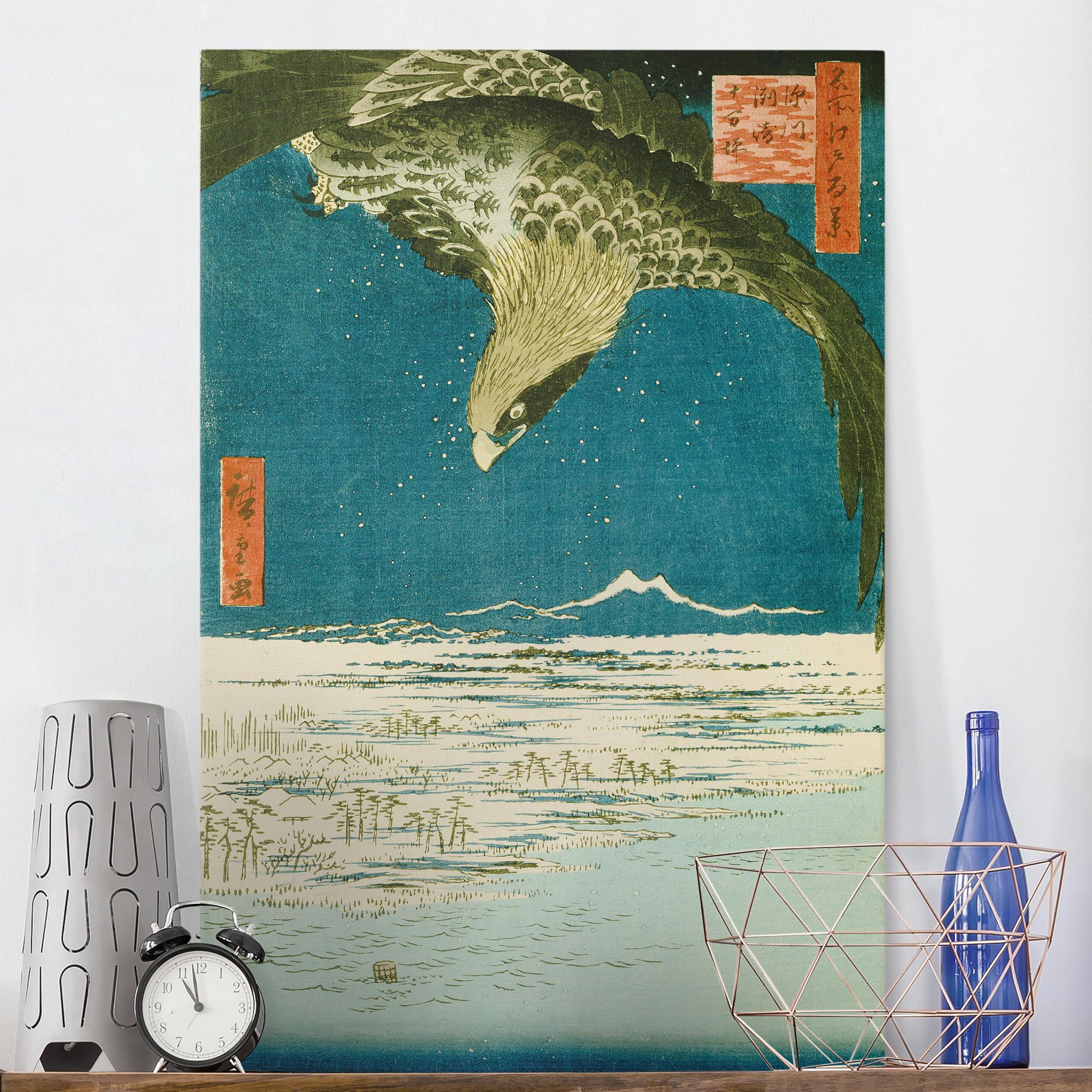 Leinwandbild Utagawa Hiroshige - Die Hunderttausend-Tsubo-Ebene