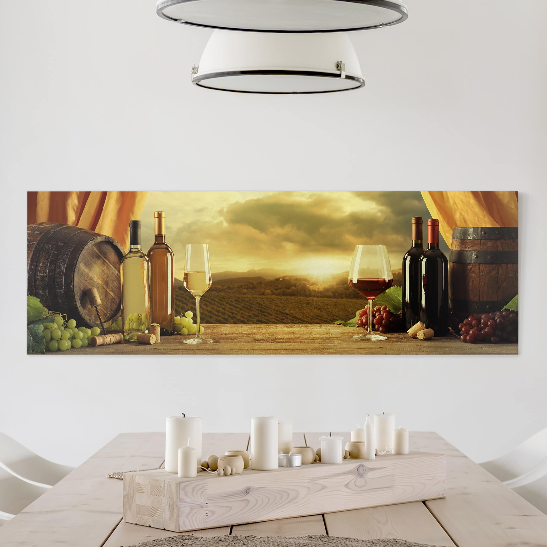 Leinwandbild Küche Wein mit Ausblick