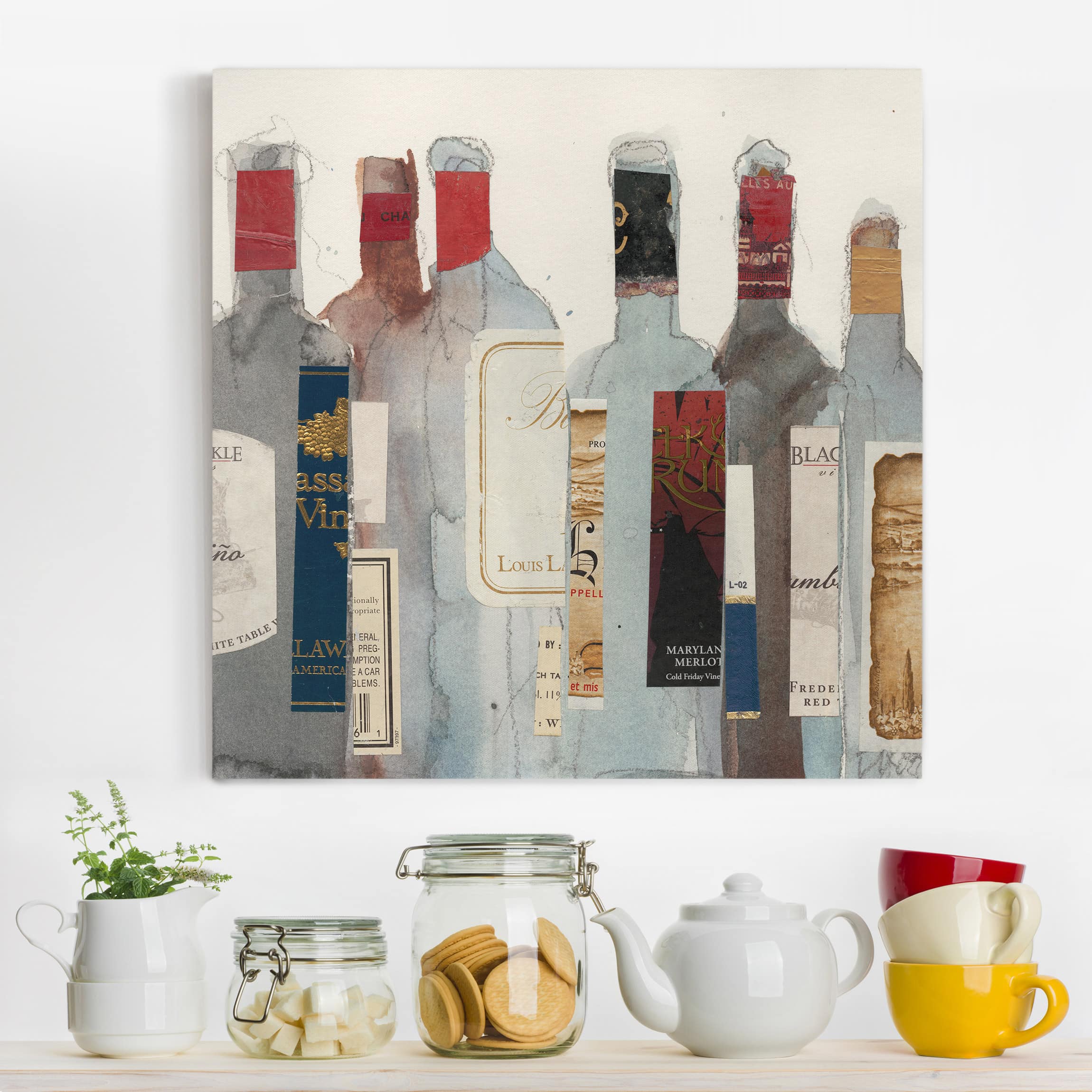 Leinwandbild - Quadrat Wein & Spirituosen I
