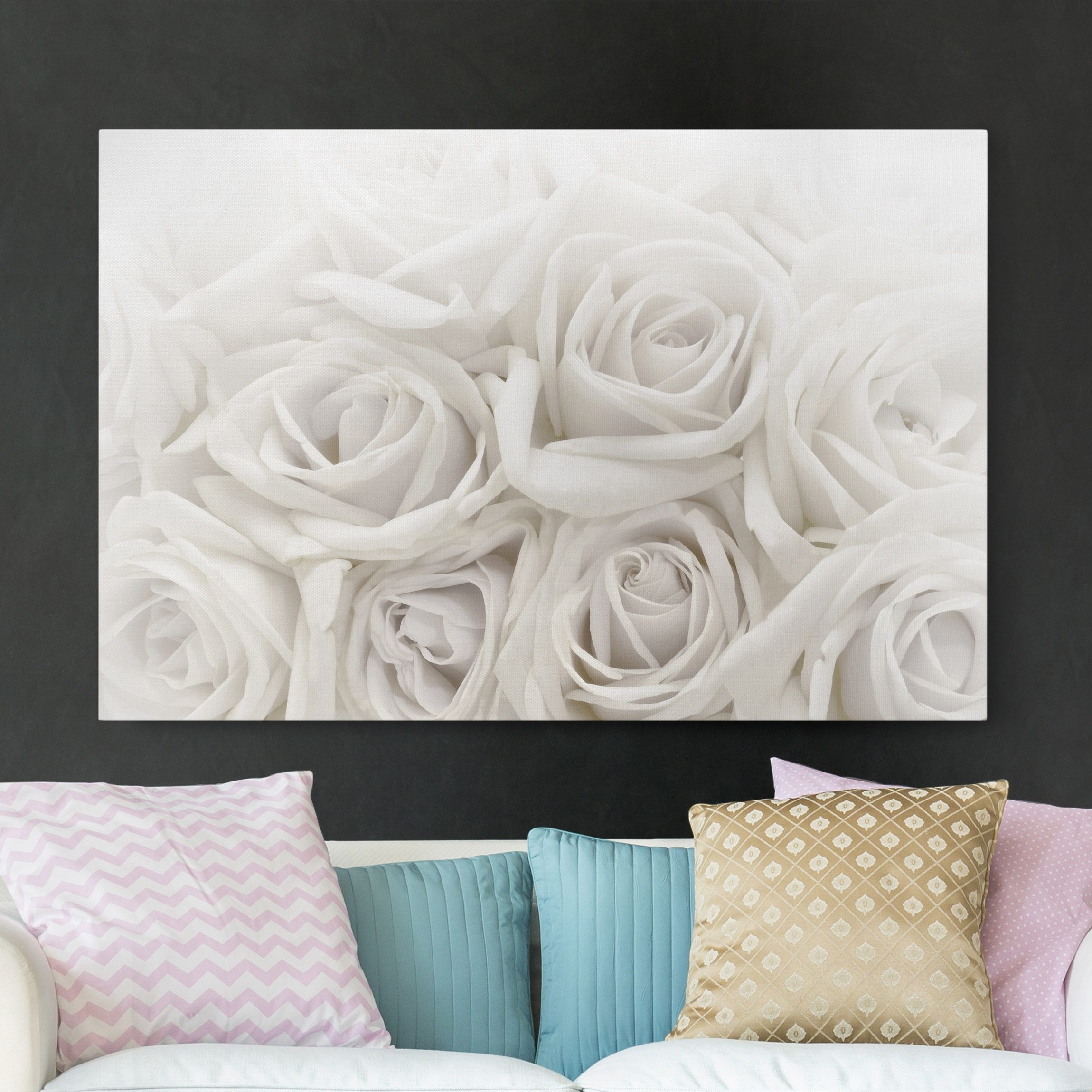 Leinwandbild Blumen Weiße Rosen
