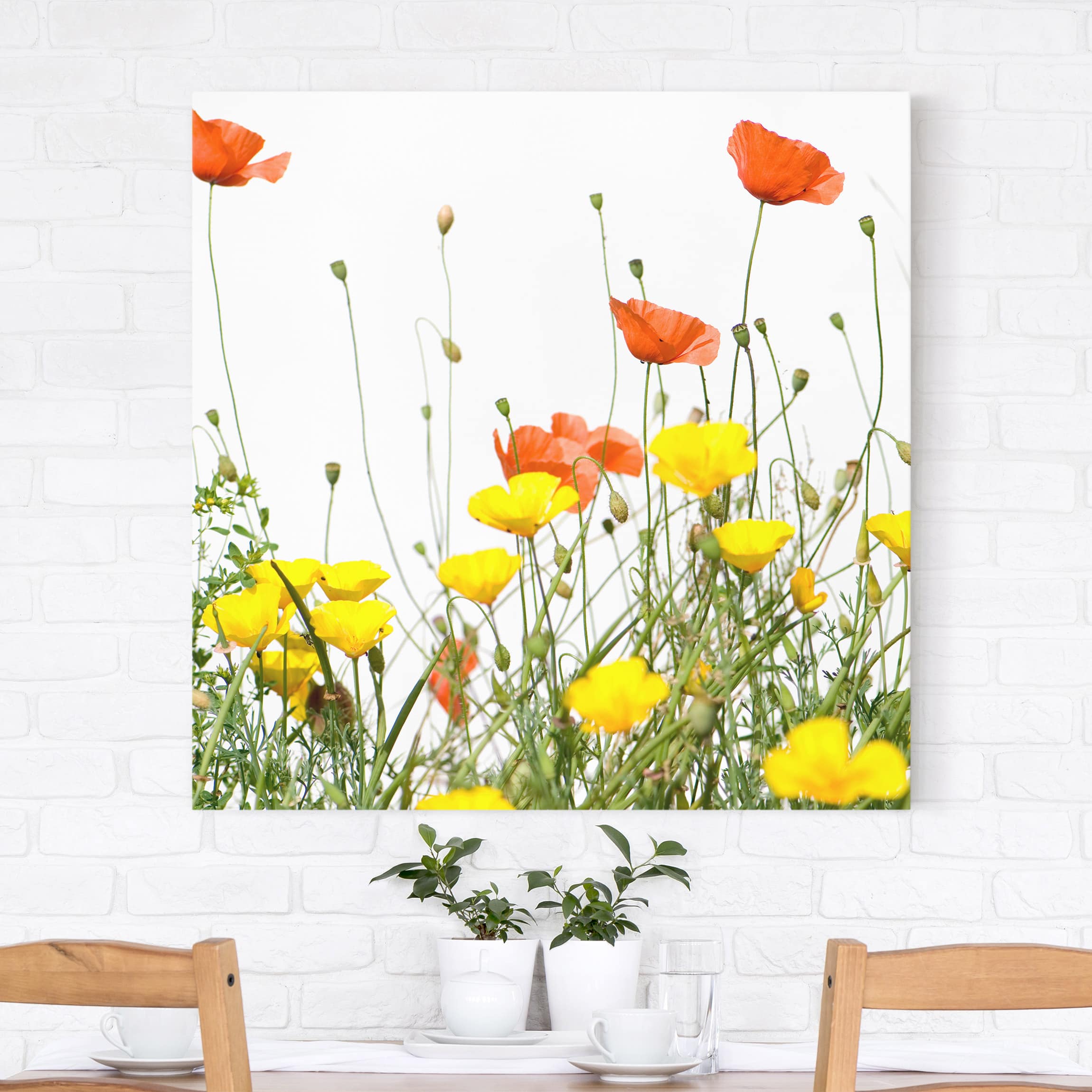 Leinwandbild - Quadrat Wild Flowers