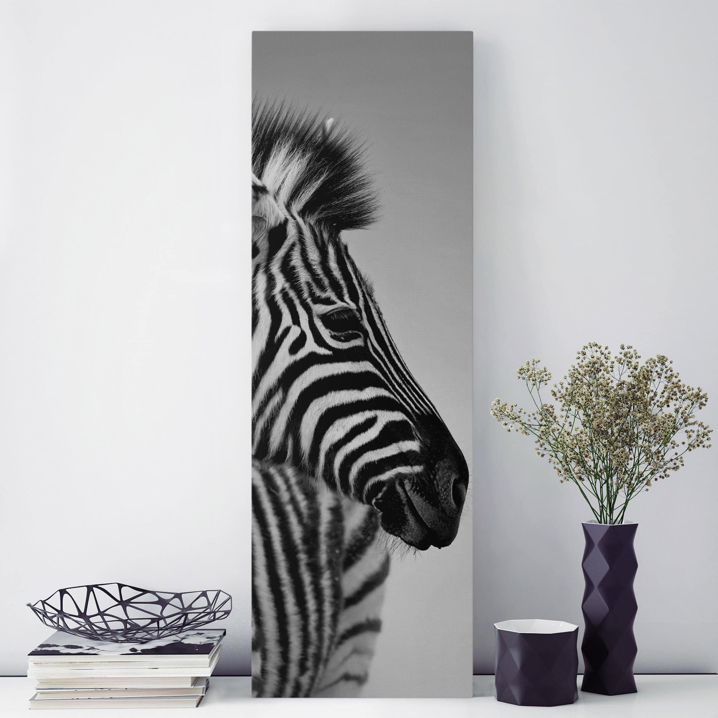 Leinwandbild - Hochformat Zebra Baby Portrait II