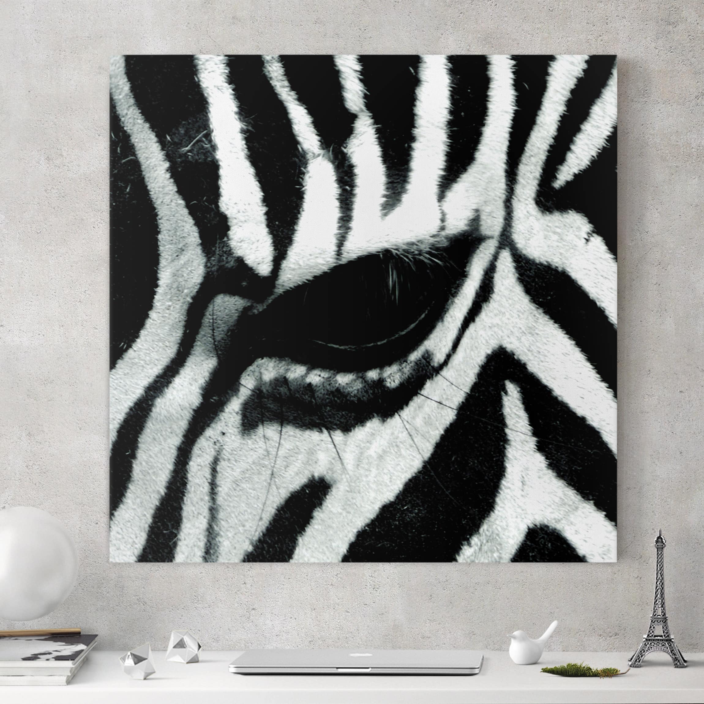Leinwandbild - Quadrat Zebra Crossing