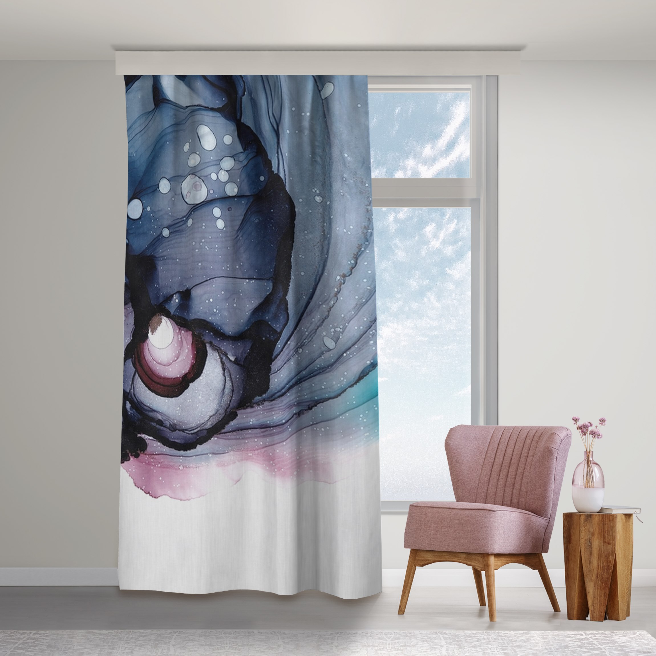 Vorhang Linien im Nachtblauen Kokon