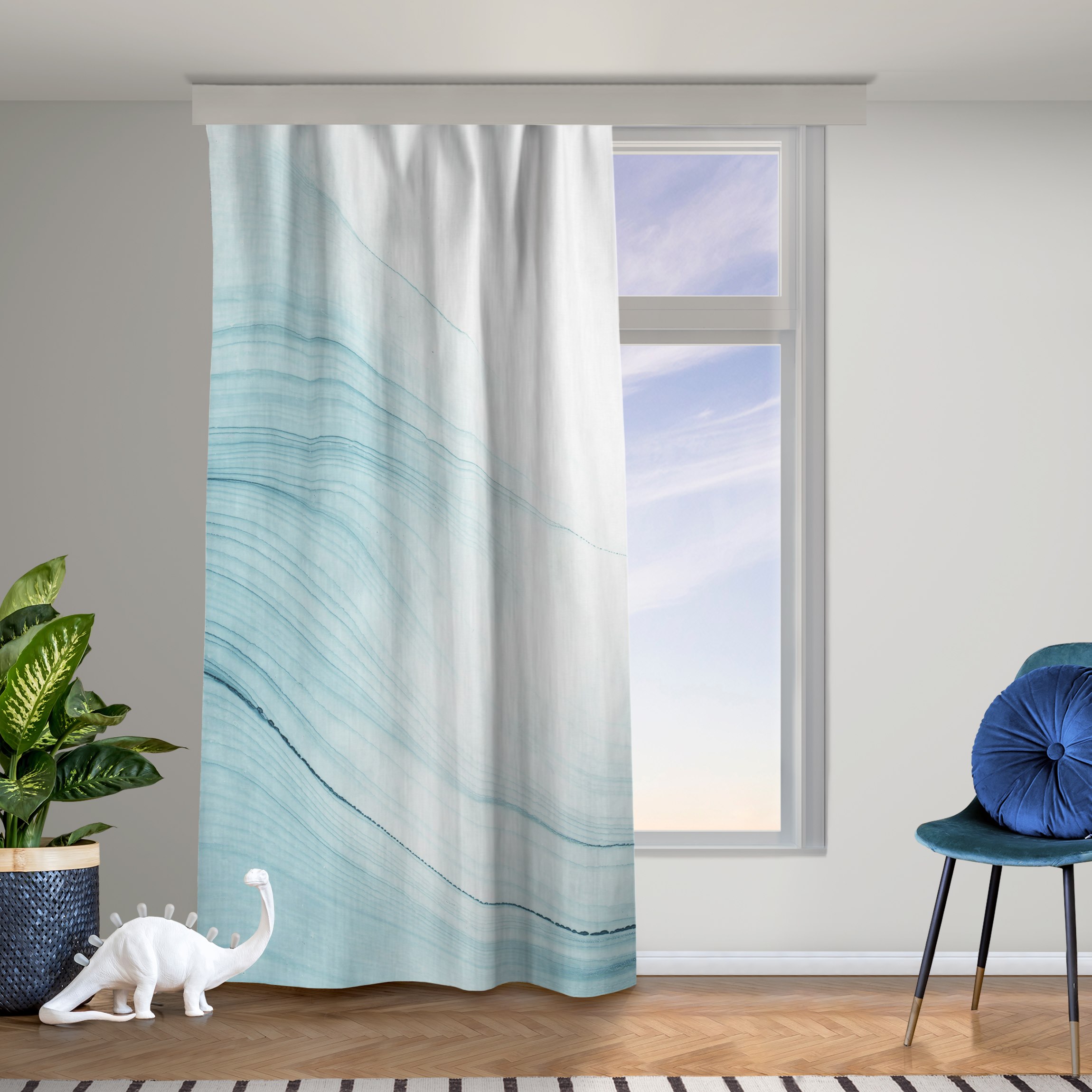 Vorhang Melierter Hauch von Blau