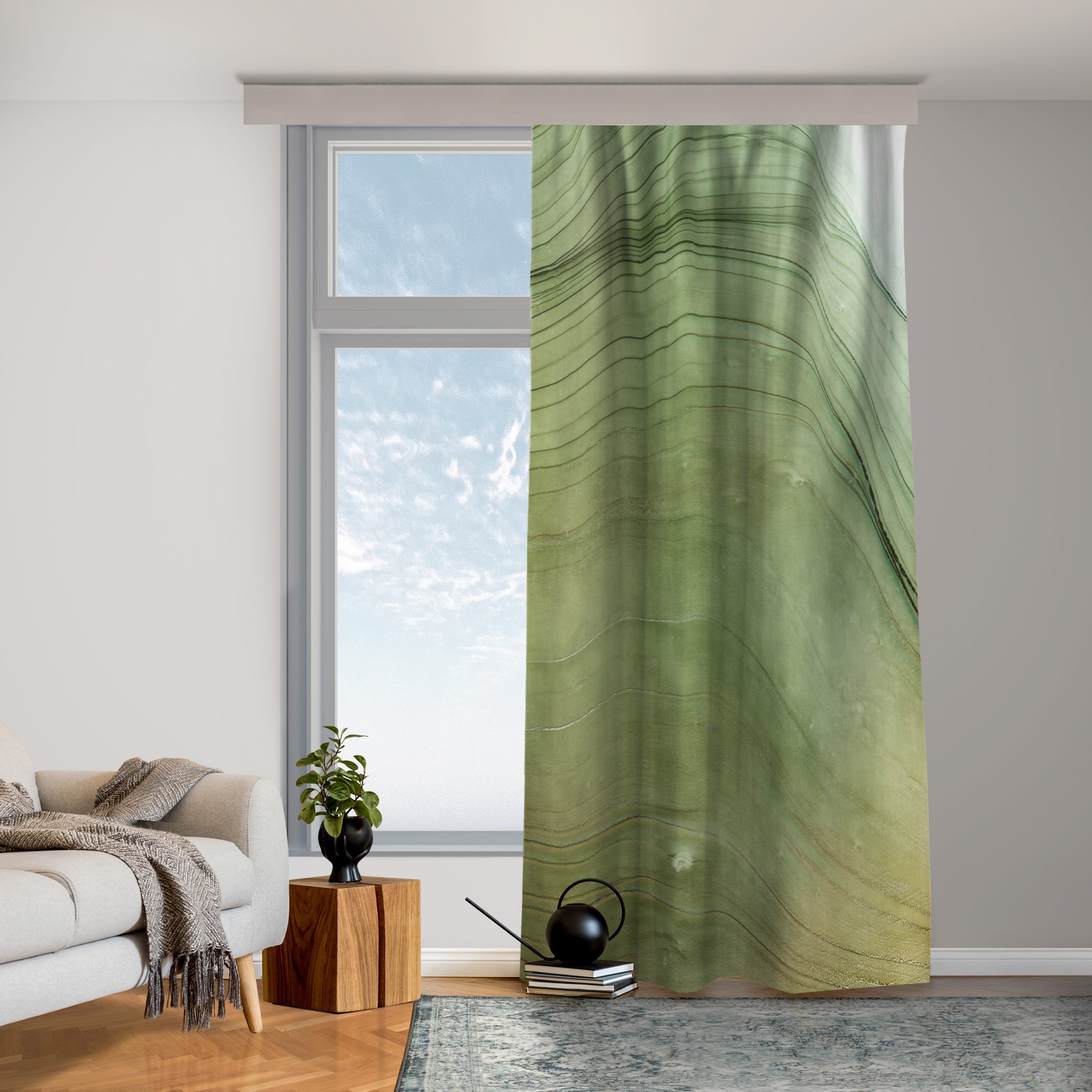 Vorhang Meliertes Grün mit Honig