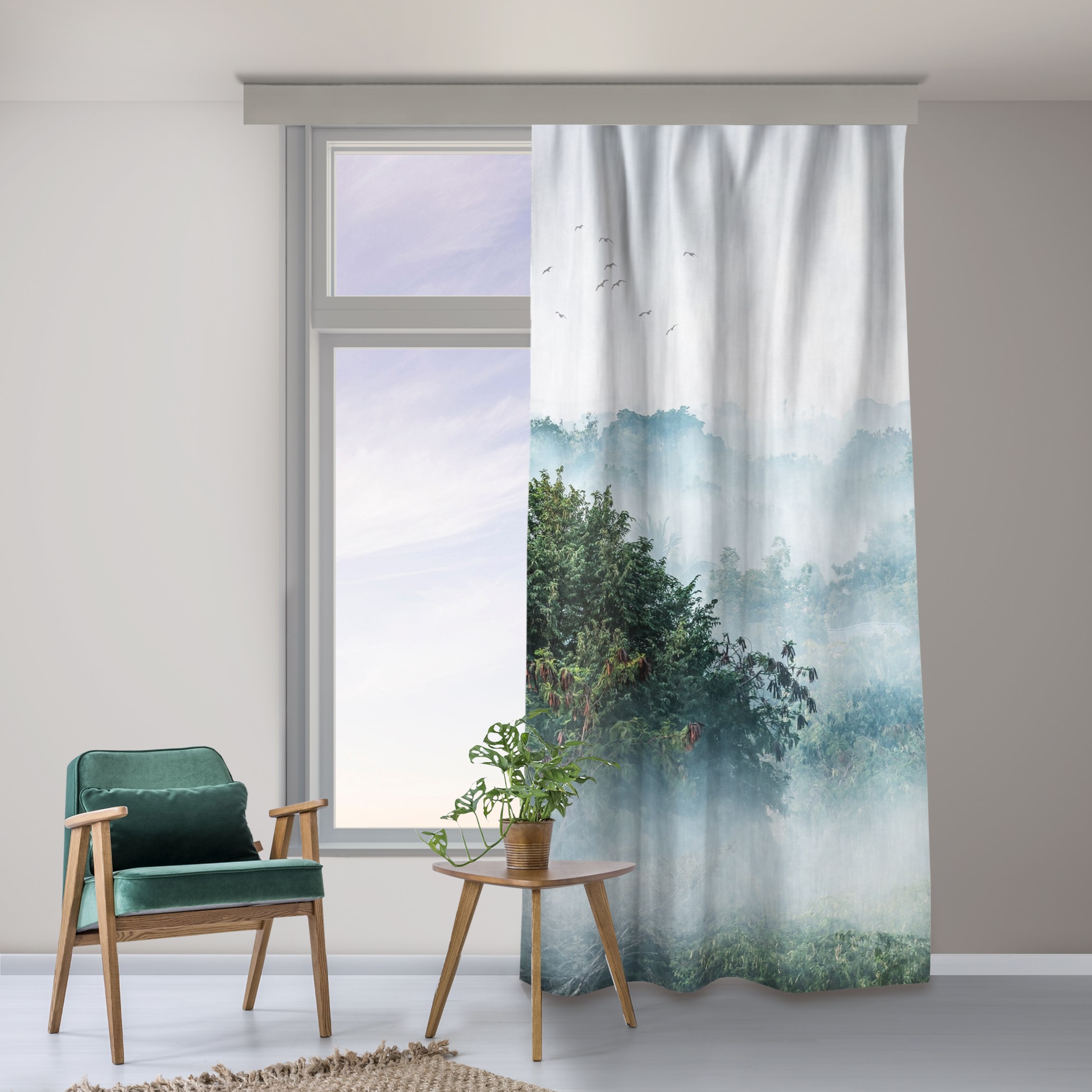 Vorhang Morgennebel über dem Dschungel von Bagan