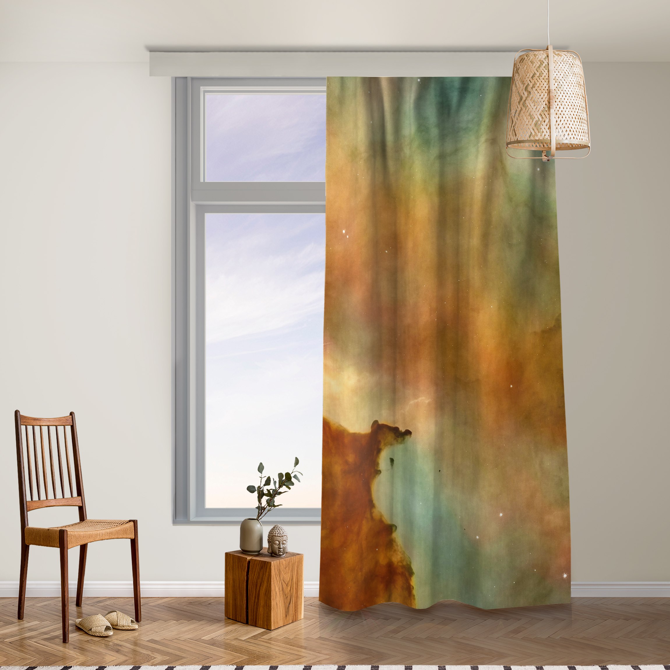 Vorhang NASA Fotografie Orangener Weltraumnebel