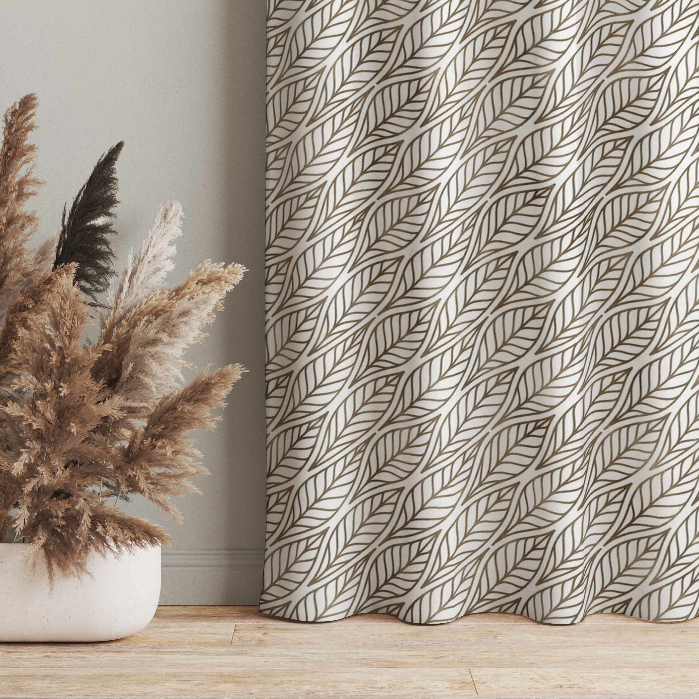 Vorhang Natürliches Muster Blätter Gold