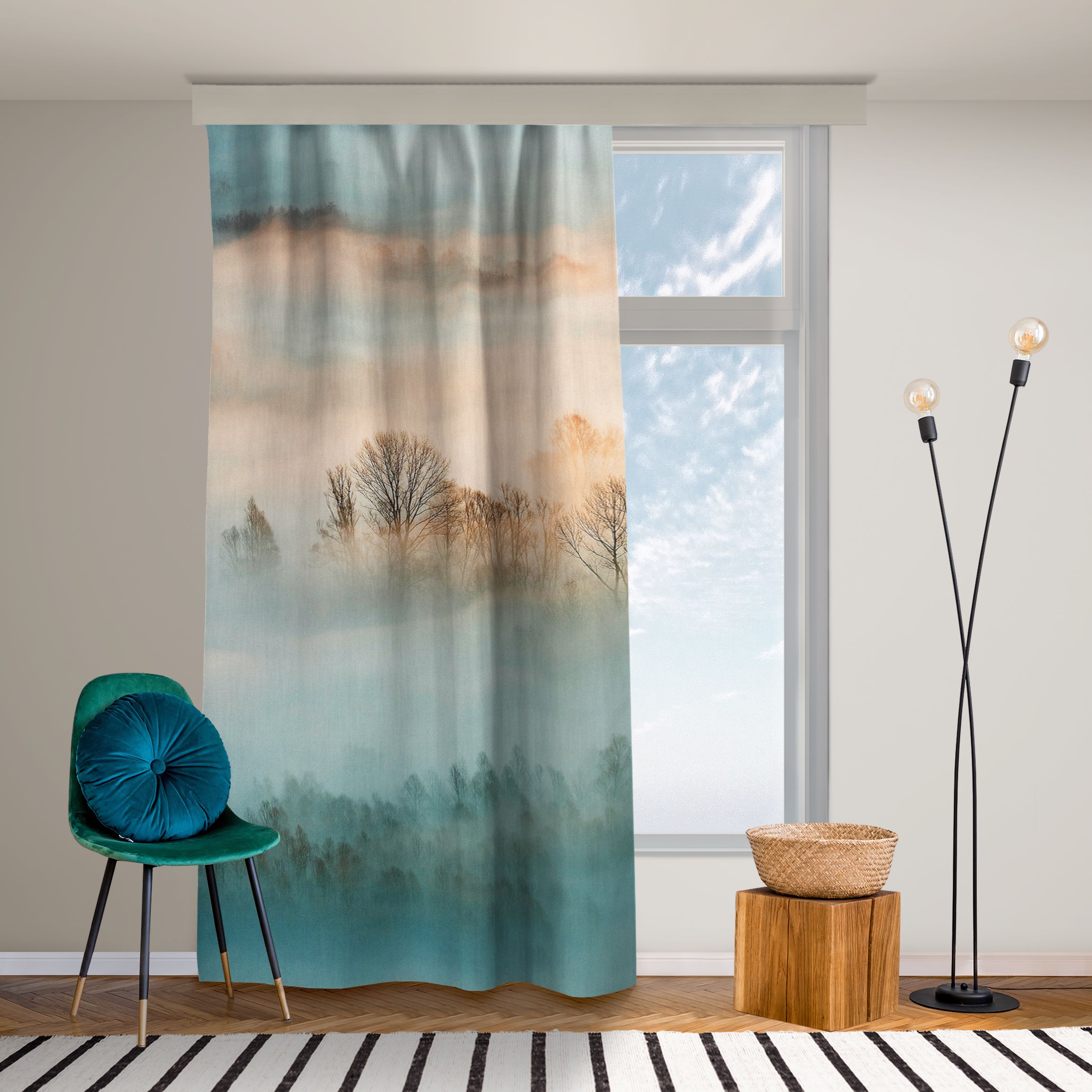 Vorhang Nebel bei Sonnenaufgang