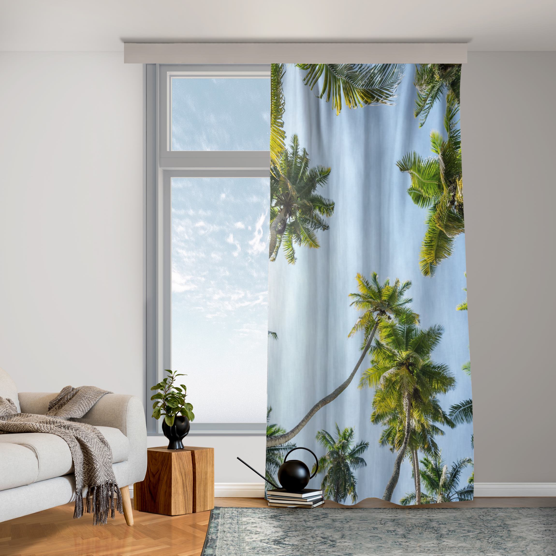 Vorhang Palmen Himmel