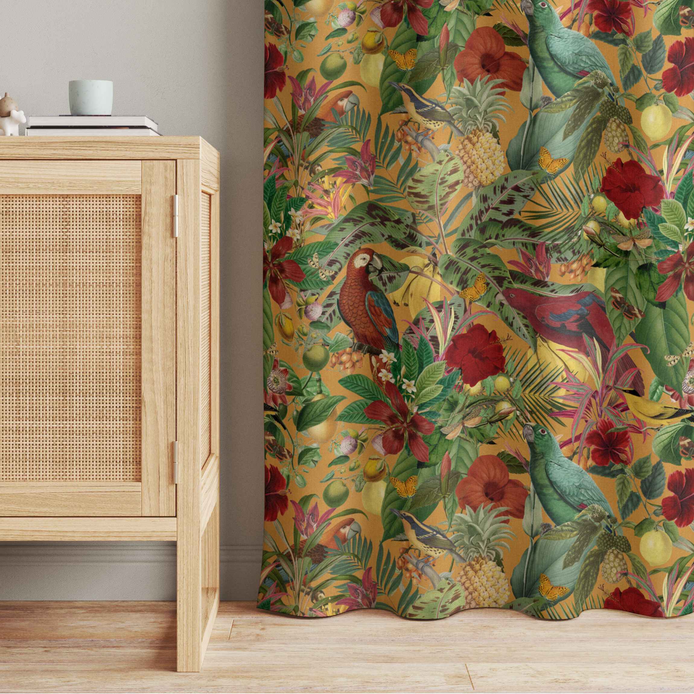 Vorhang Papageien im Dschungel