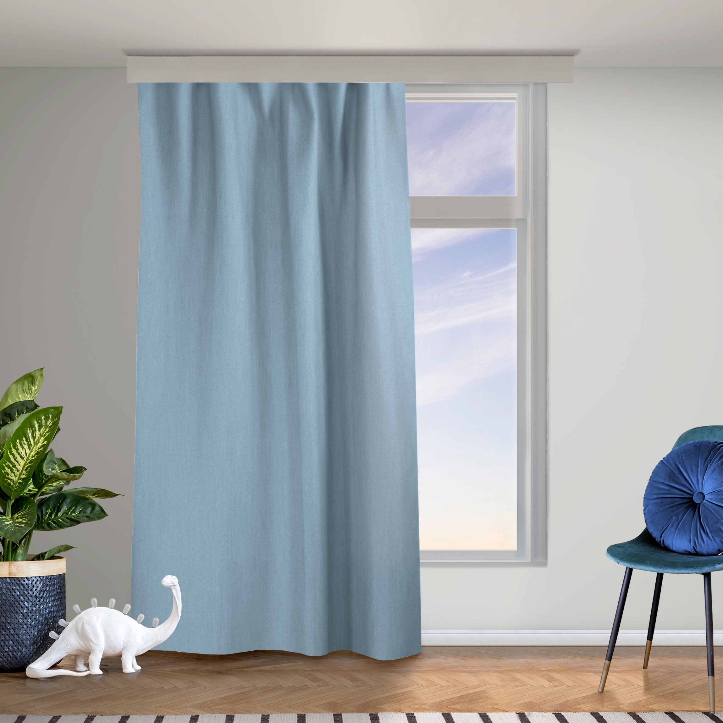 Vorhang Pastell Blau