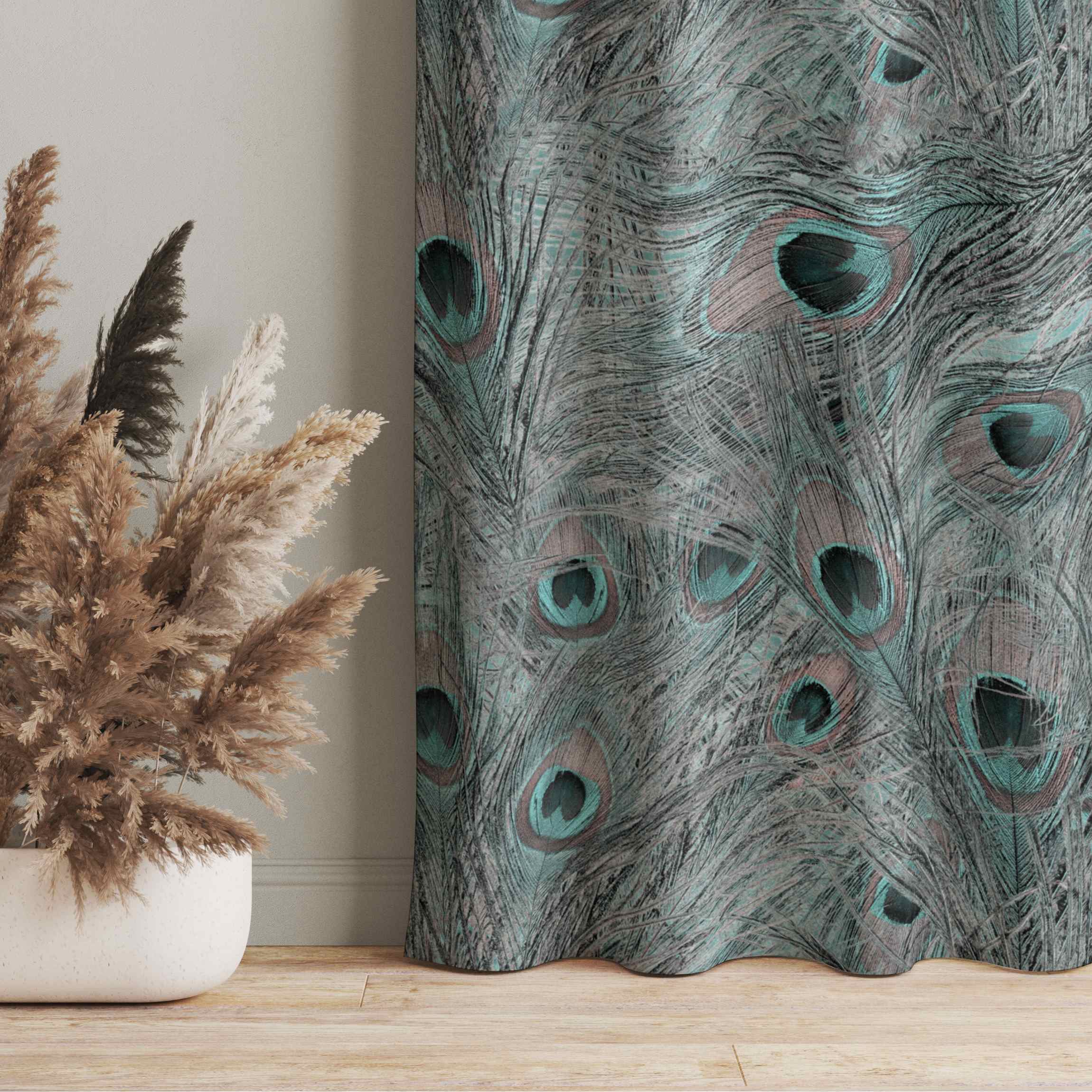 Vorhang Pfauenfedern