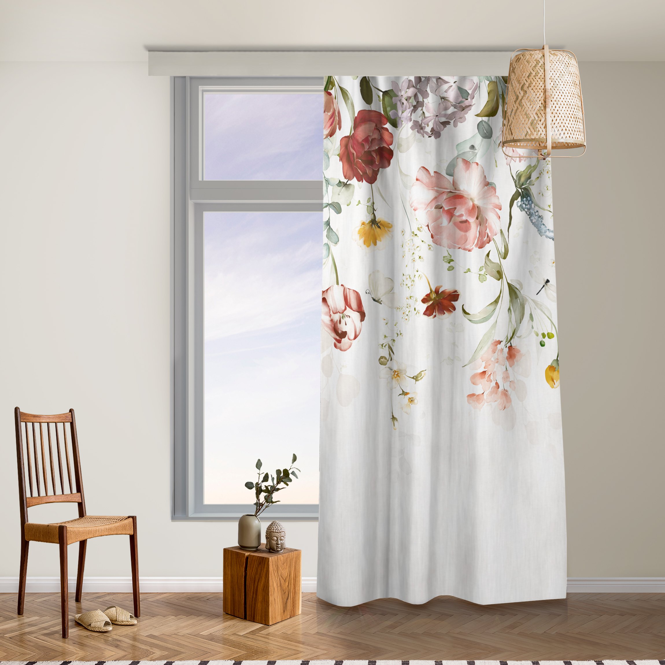 Vorhang Rankende Blumen Aquarell