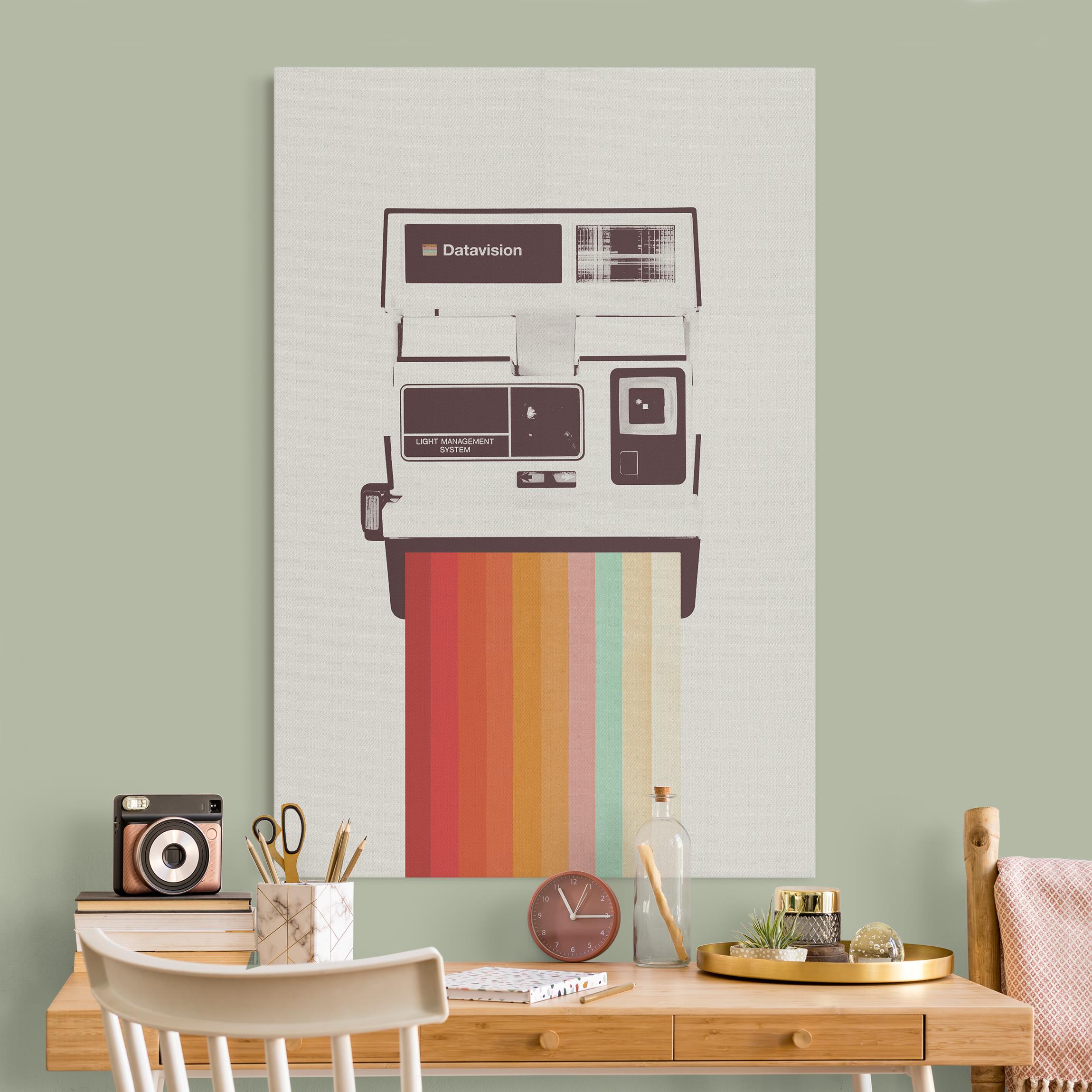 Akustikbild Retro Kamera mit Regenbogen Film