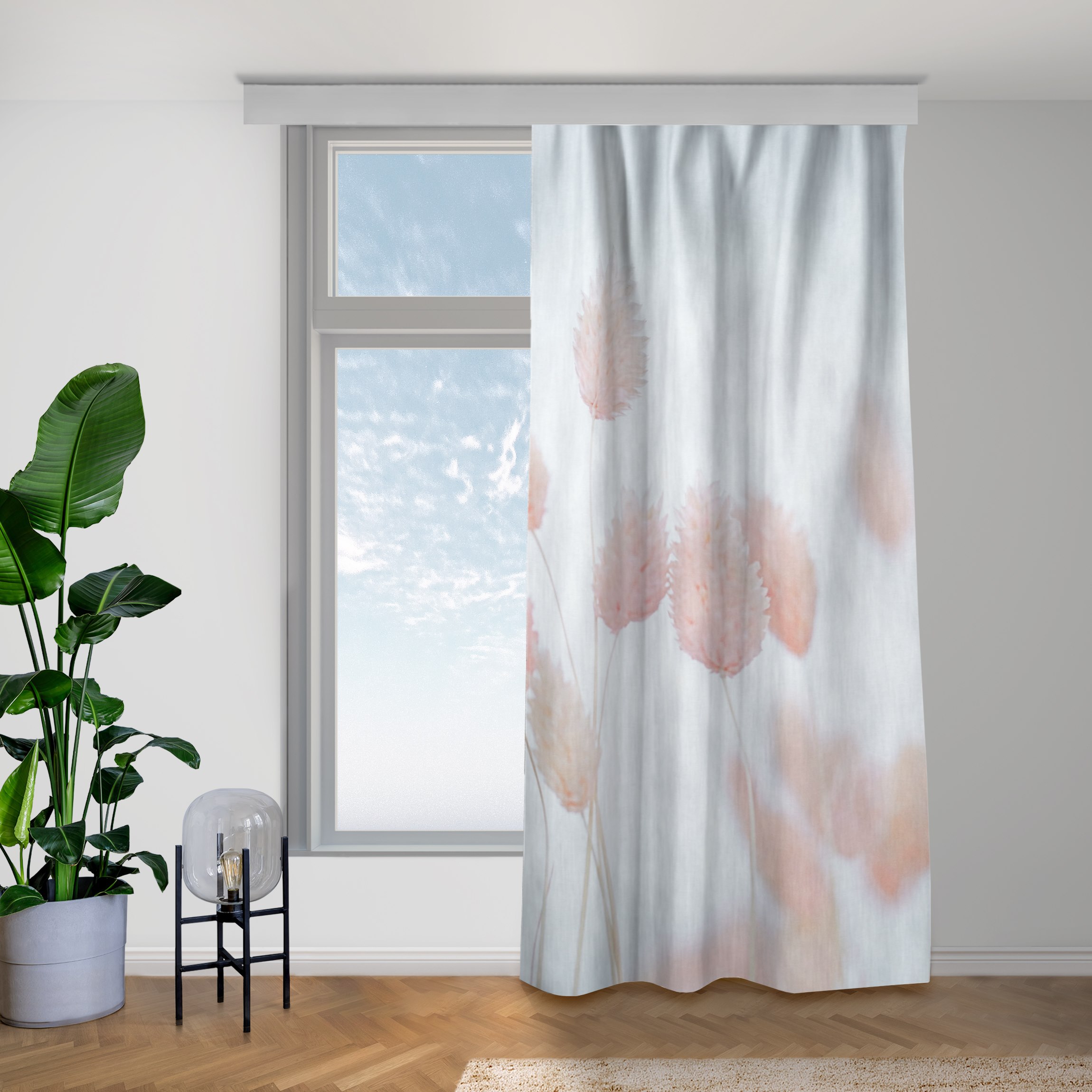 Vorhang Rosa Gräserspitzen