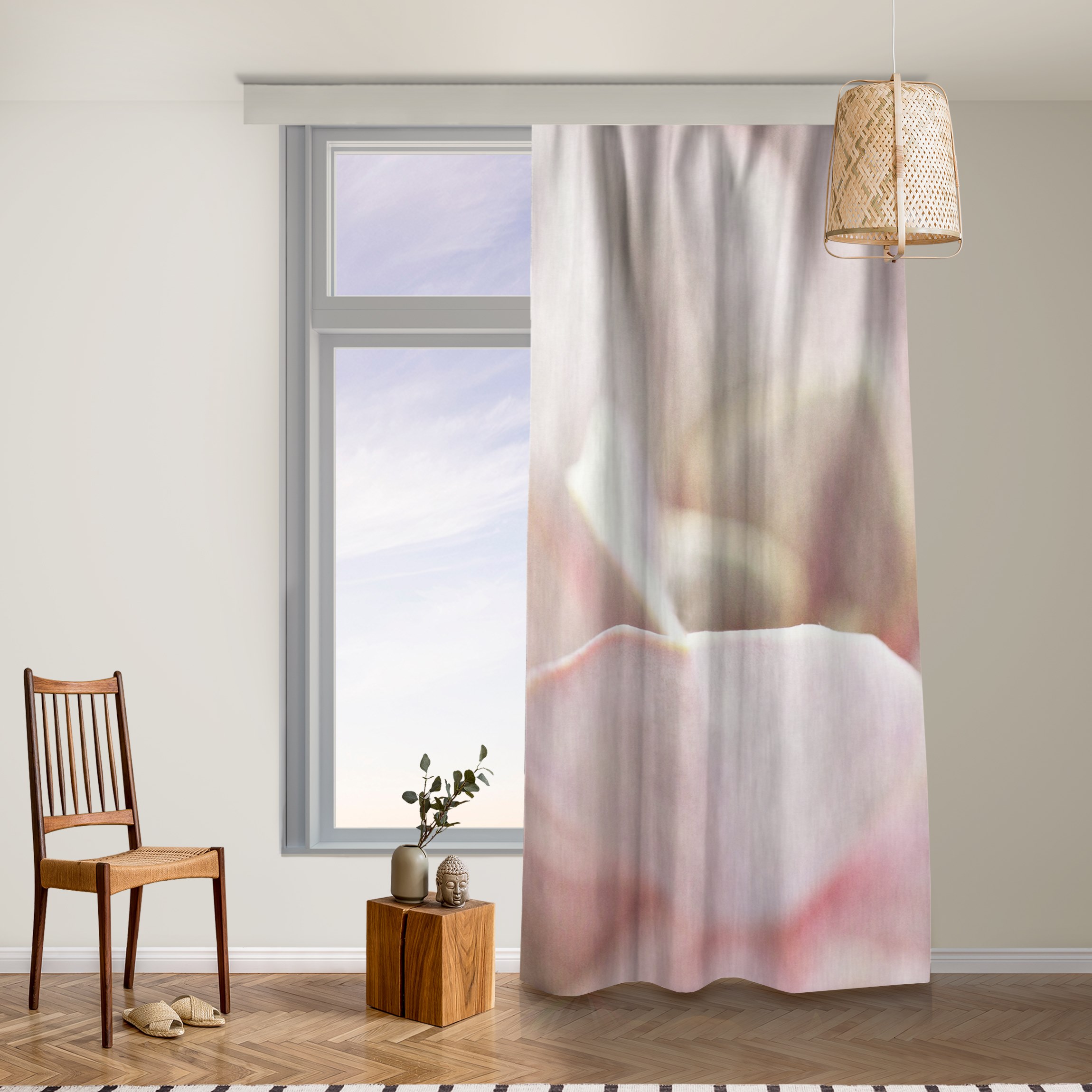 Vorhang Rosane Sukkulentenblüte