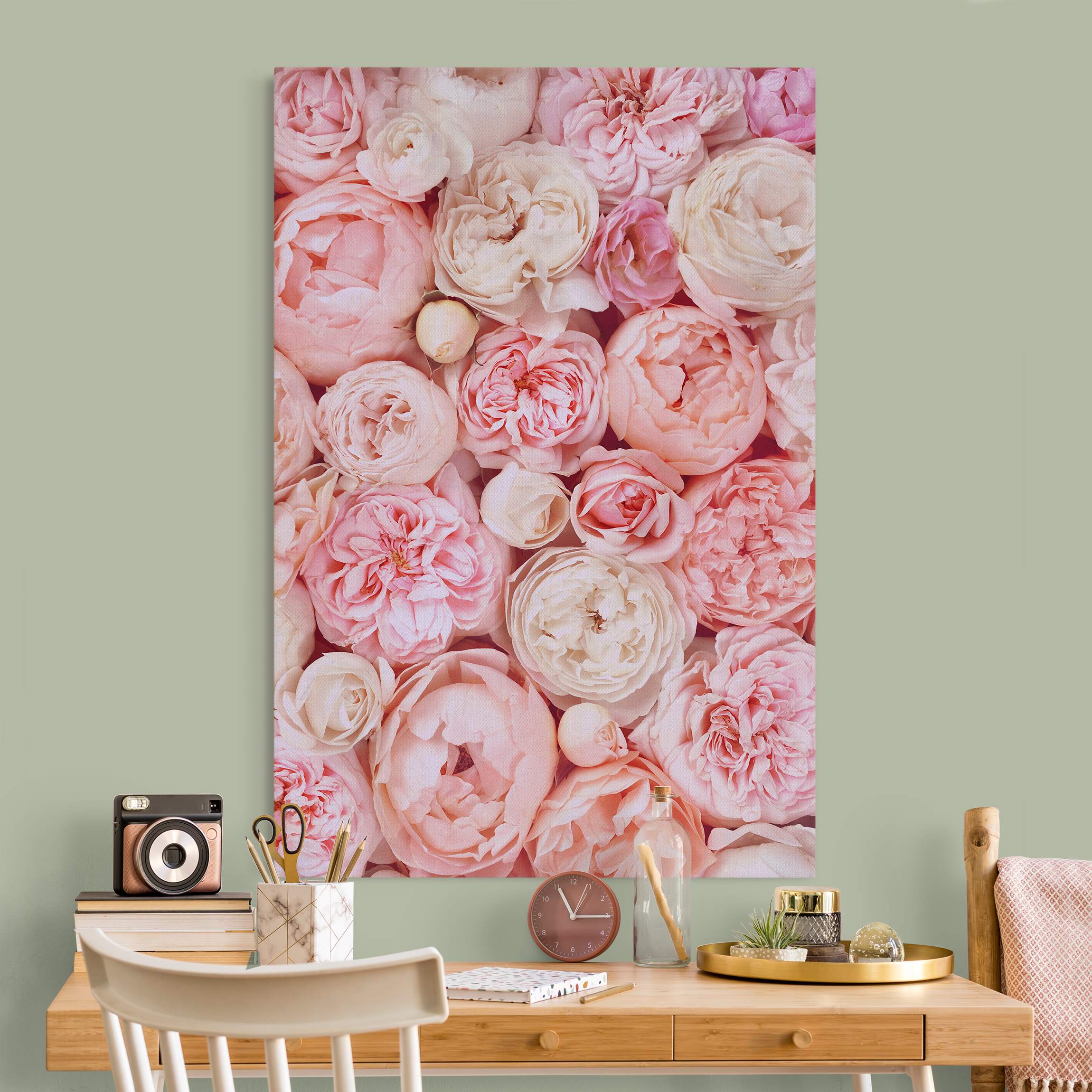 Akustikbild Rosen Rosé Koralle Shabby